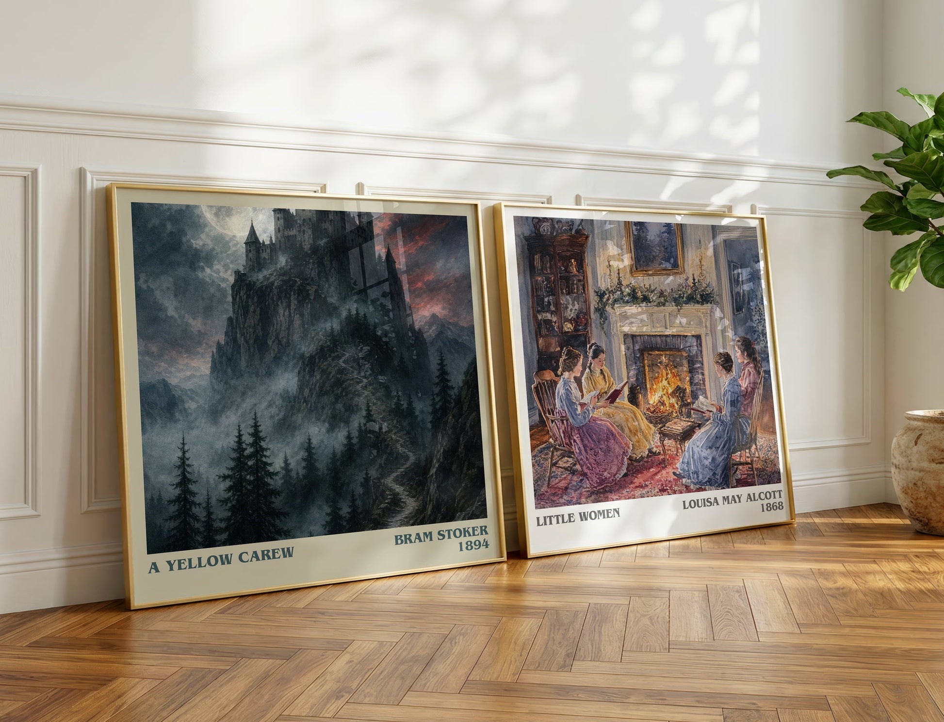 A Yellow Carew literary print on bookshelf – Bram Stoker fan gift
