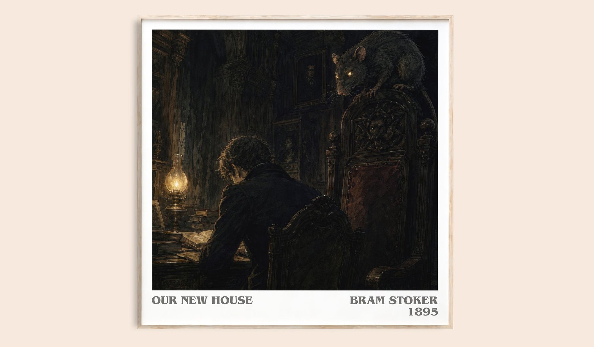 Our New House literary book poster by Bram Stoker – framed literary art print