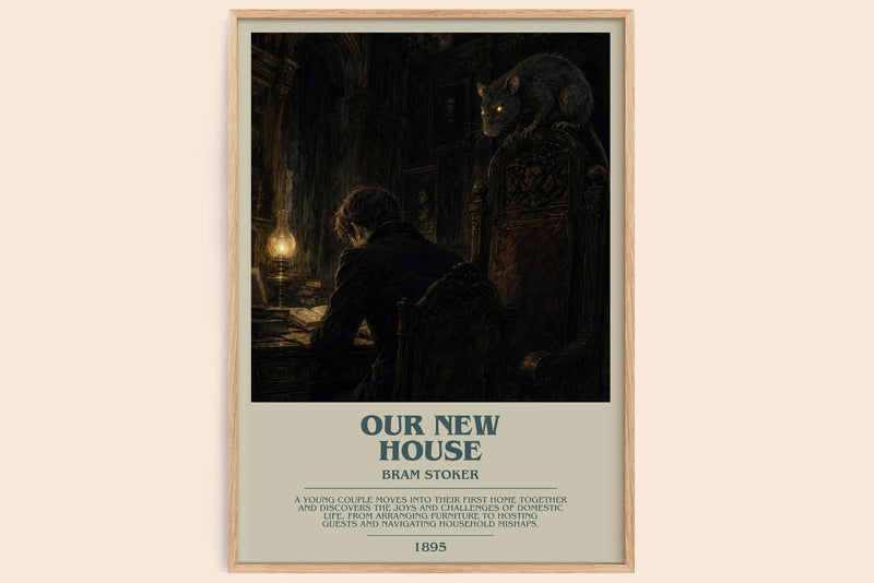 Our New House bookish book poster by Bram Stoker – framed literary art print