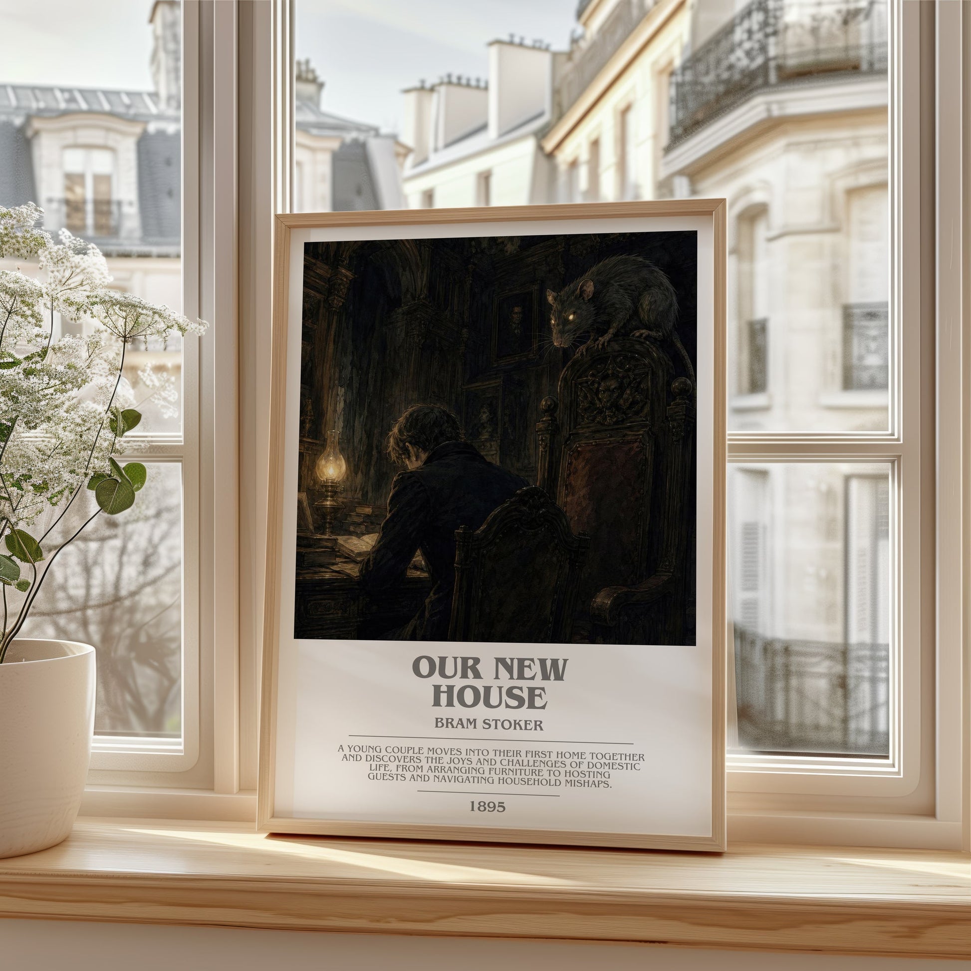 Our New House bookish poster colour and style options – Bram Stoker book art