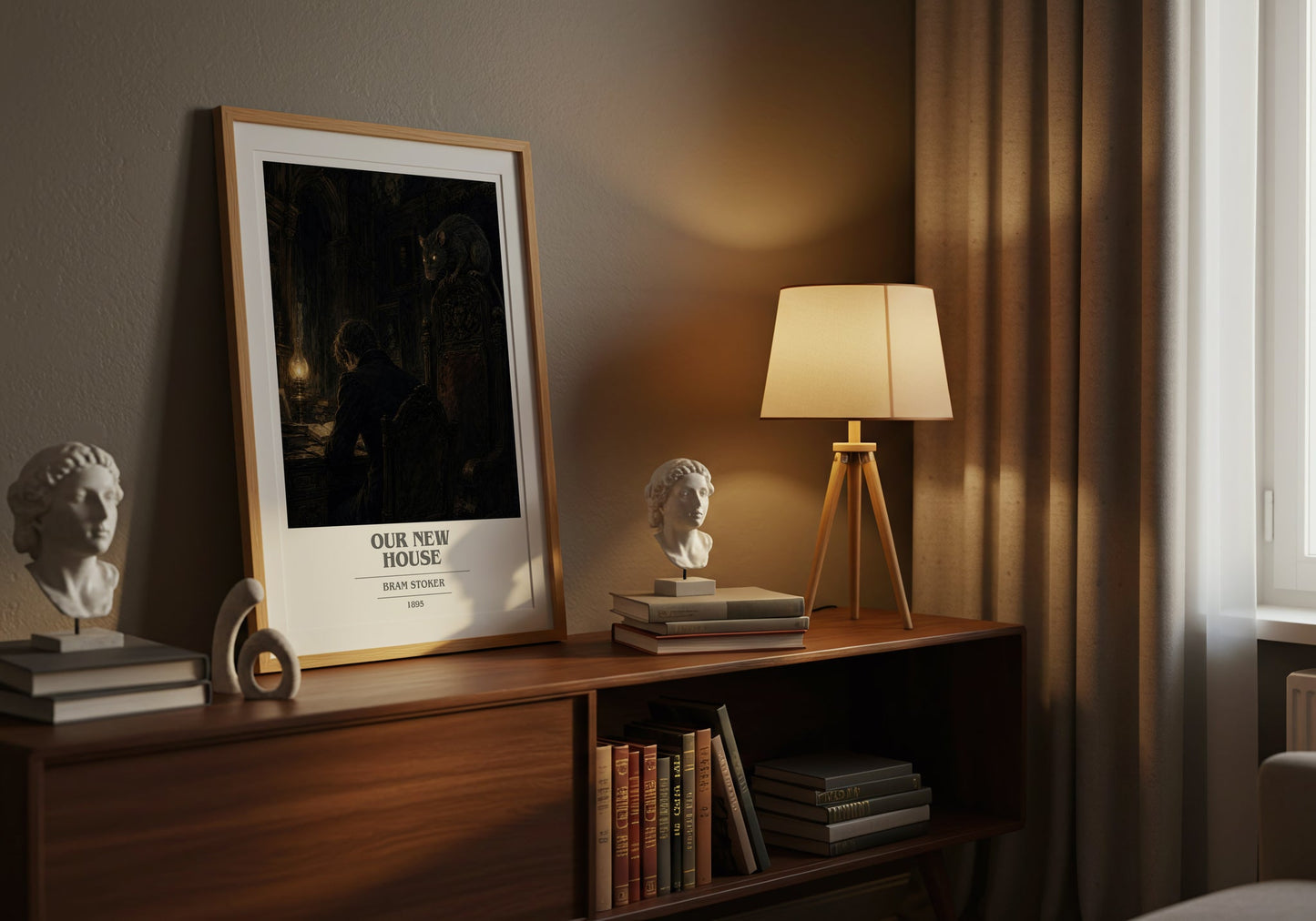 Our New House book cover book poster framed on wall – horror wall art