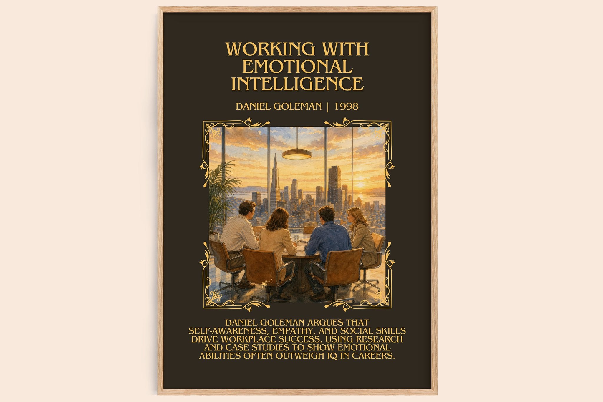 Working with Emotional Intelligence Minimalist Book Poster by Daniel Goleman