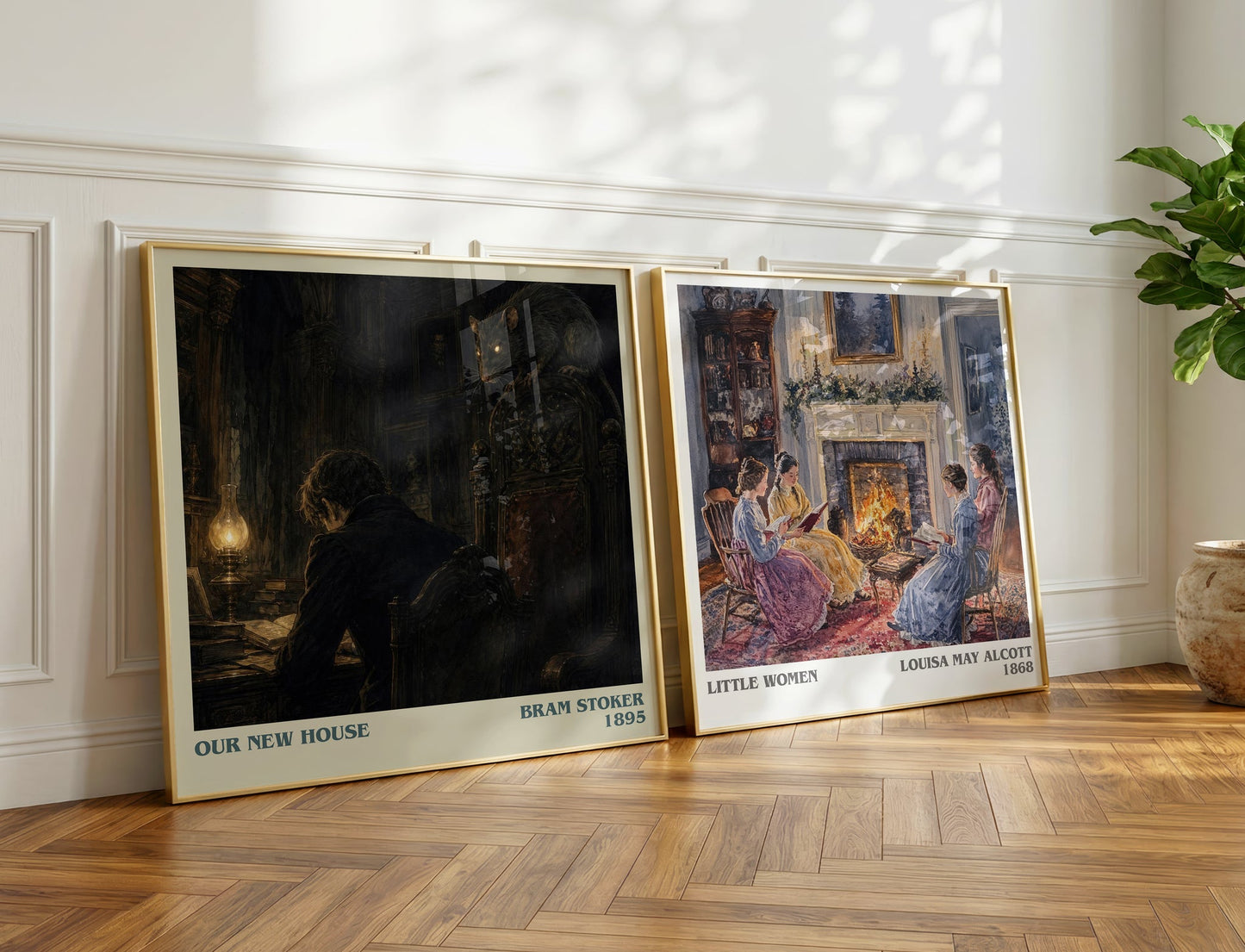 Our New House literary print on bookshelf – Bram Stoker fan gift