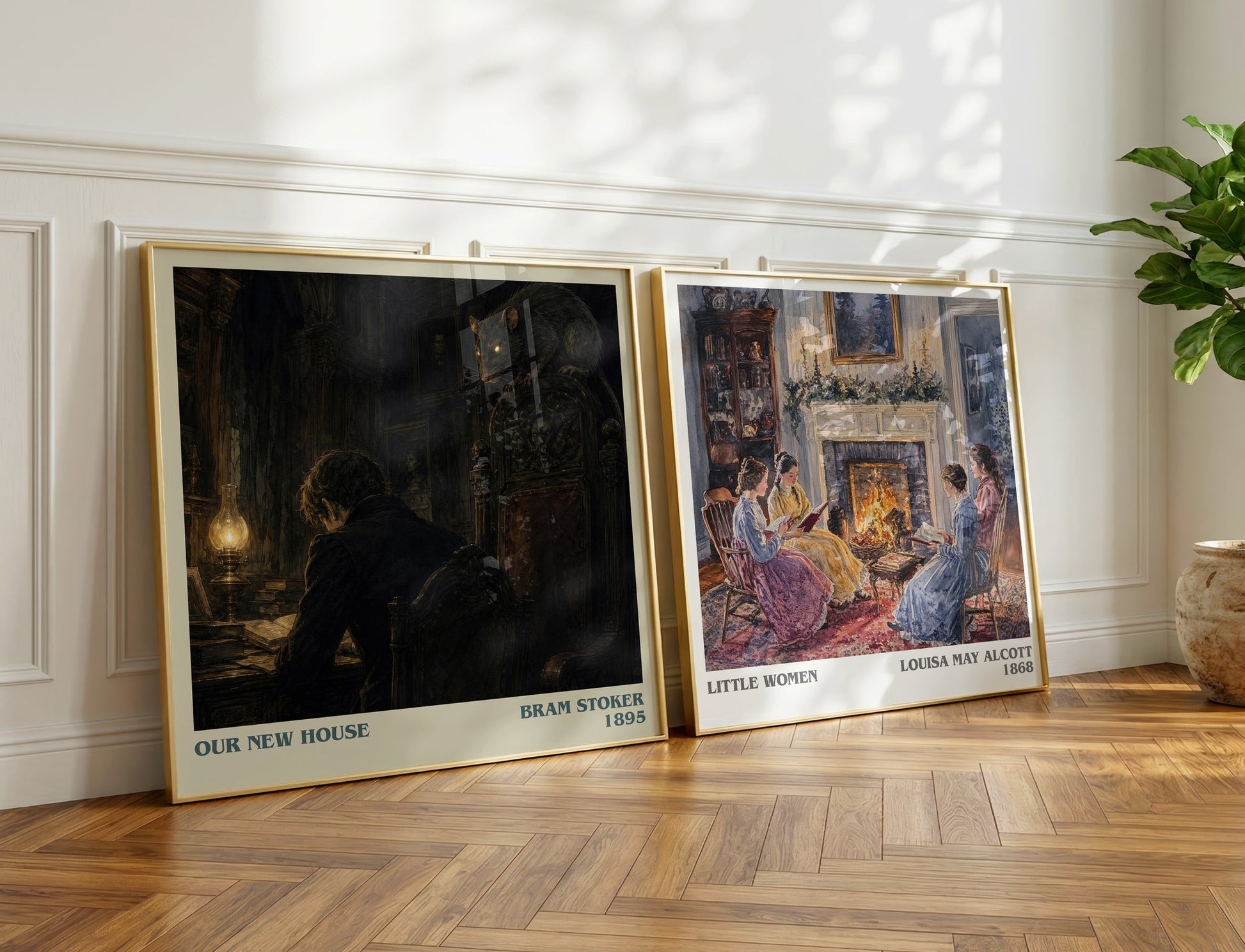 Our New House literary print on bookshelf – Bram Stoker fan gift