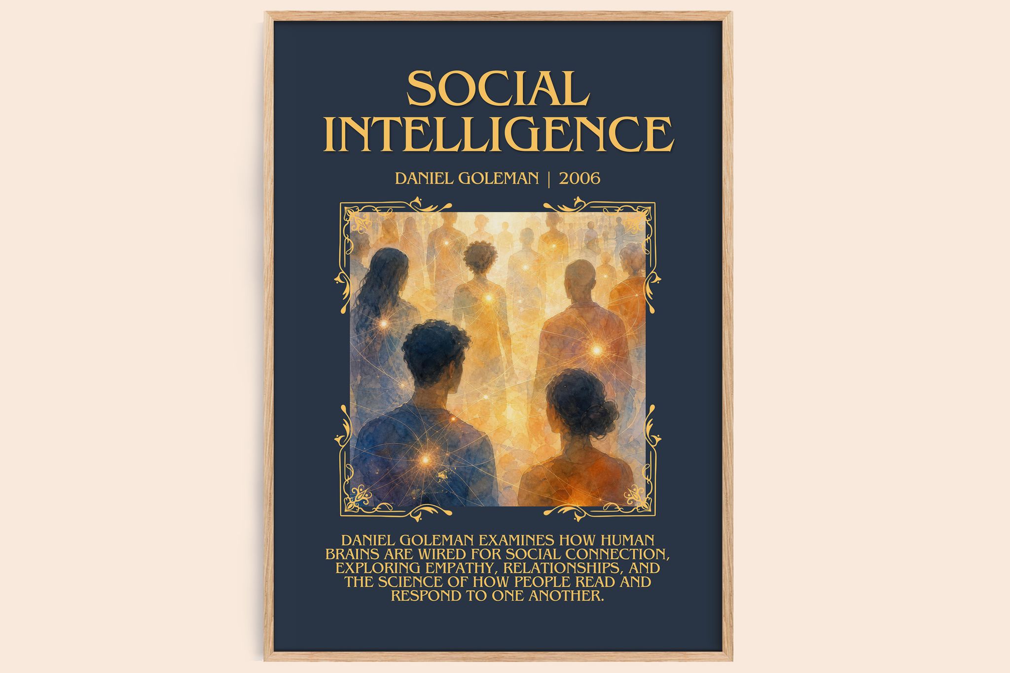 Social Intelligence Minimalist Book Poster by Daniel Goleman