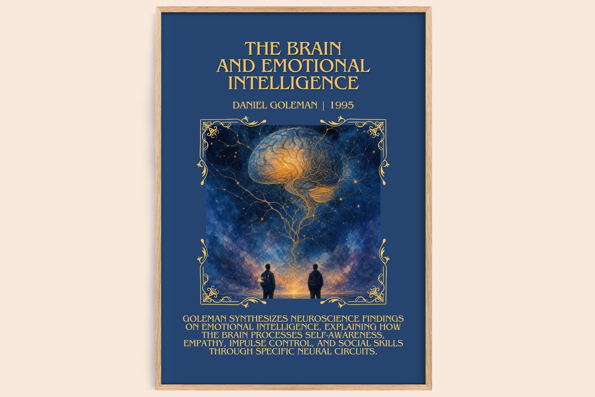 brain and emotional intelligence Minimalist Book Poster by D. Goleman