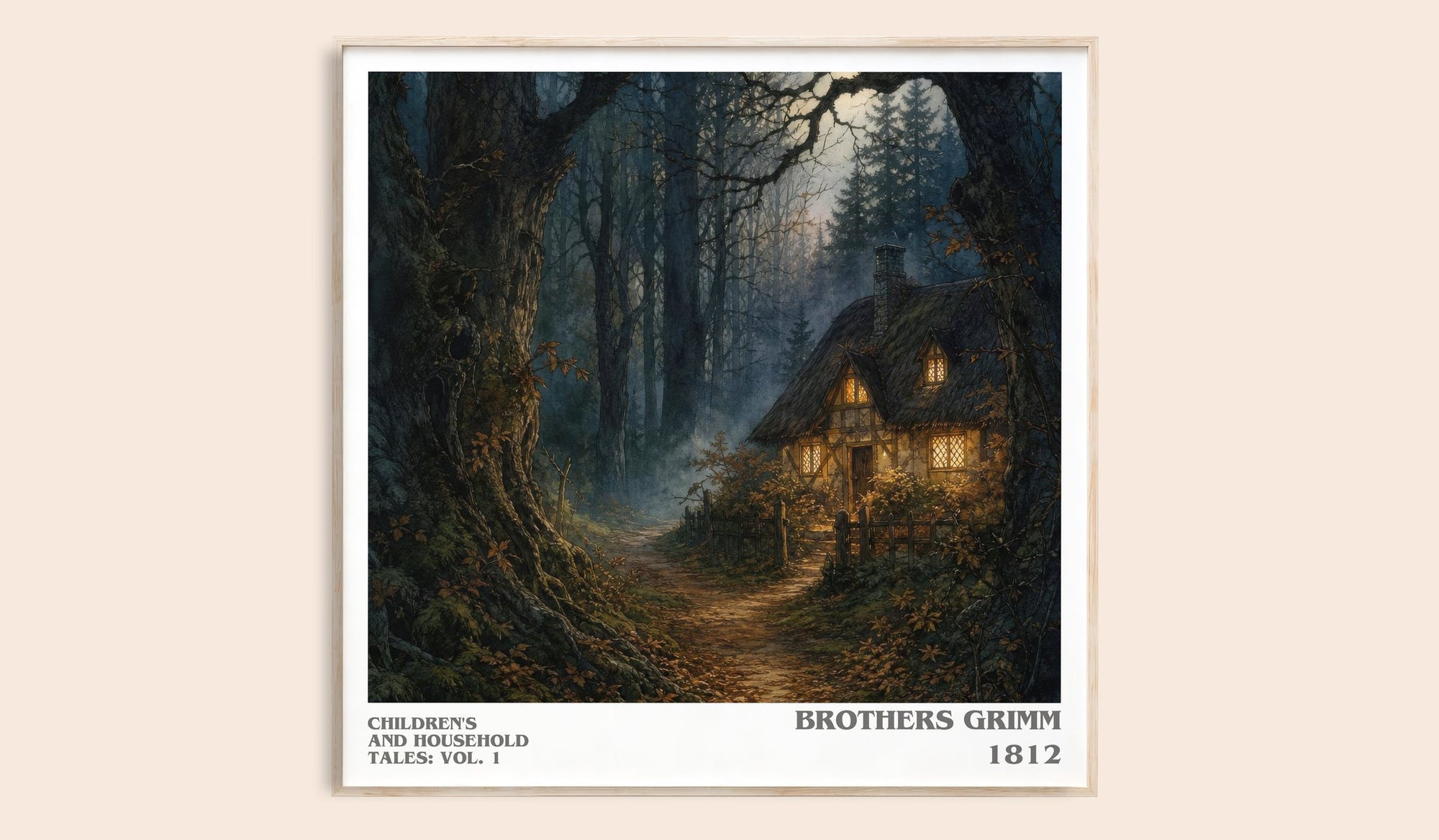 Children'S And Household Tales: Vol. 1 literary book poster by Brothers Grimm – framed literary art print