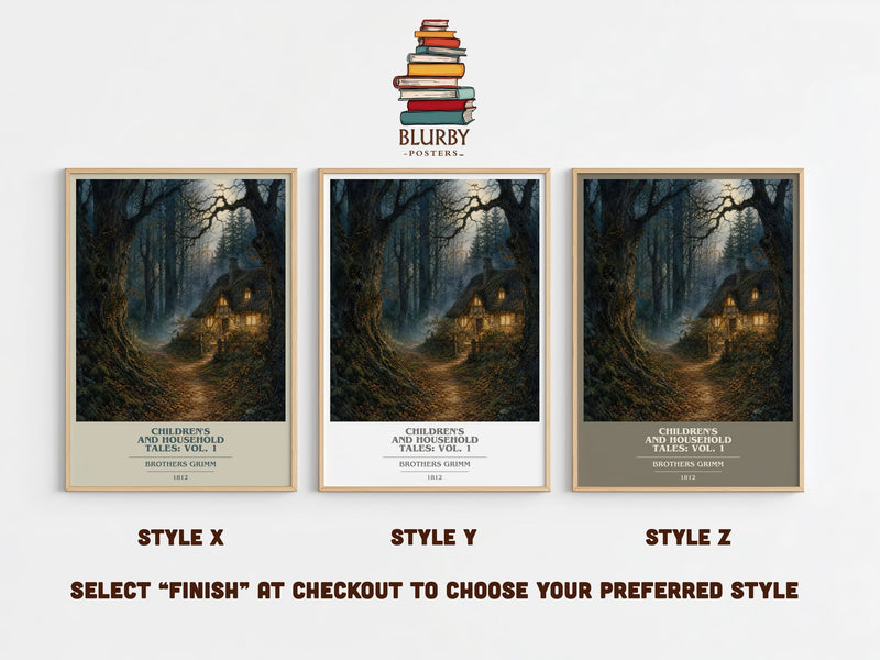 Children'S And Household Tales: Vol. 1 book cover print in frame leaning in hallway – childrens wall art