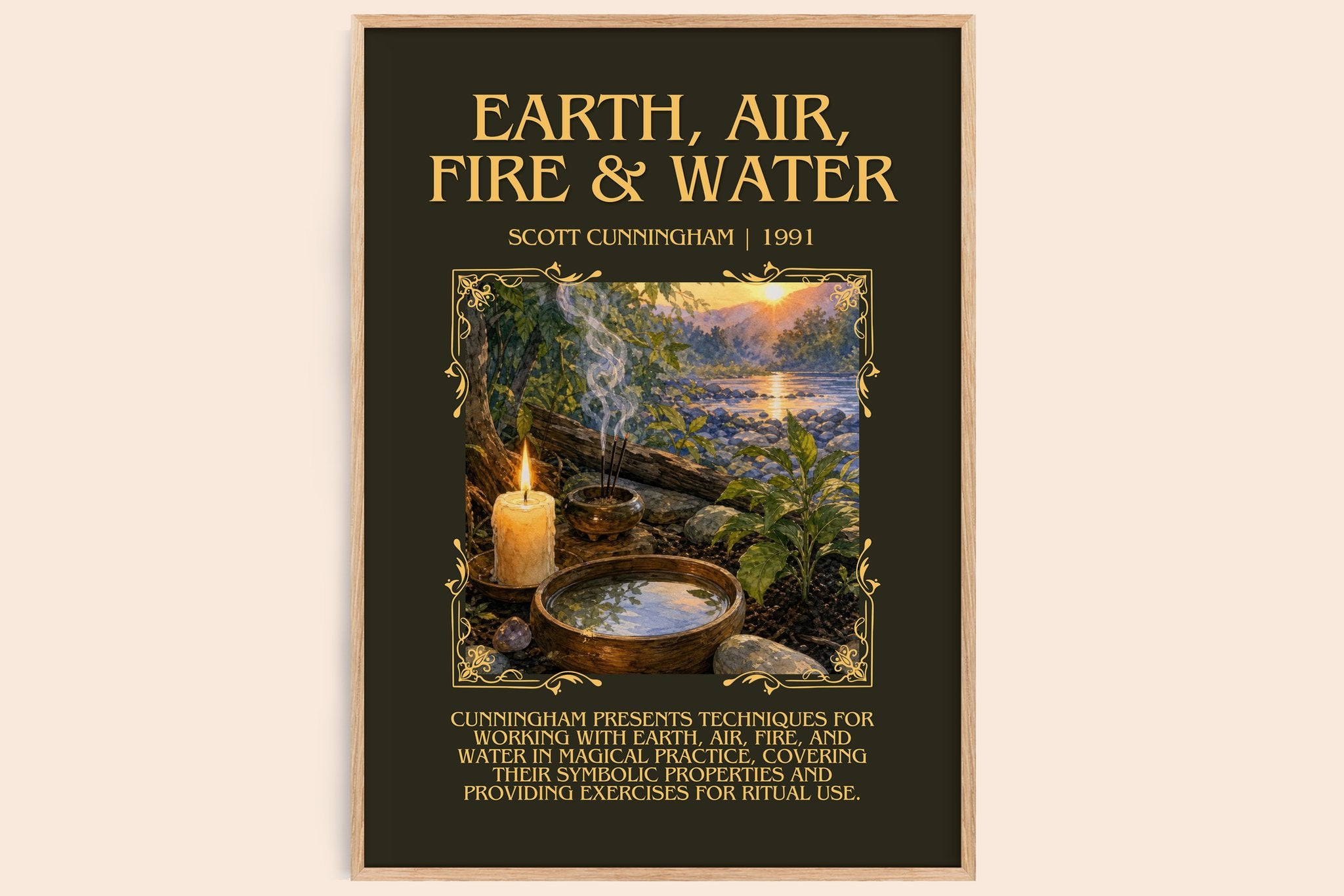 Earth, air, fire & water Minimalist Book Poster by Scott Cunningham
