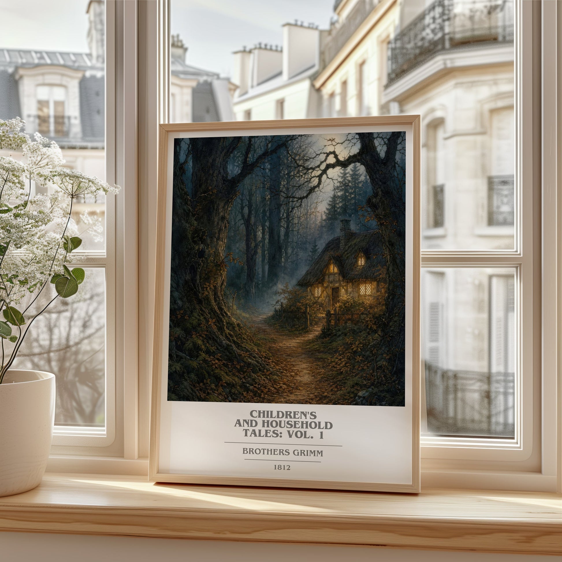 Children'S And Household Tales: Vol. 1 book cover poster colour and style options – Brothers Grimm book art