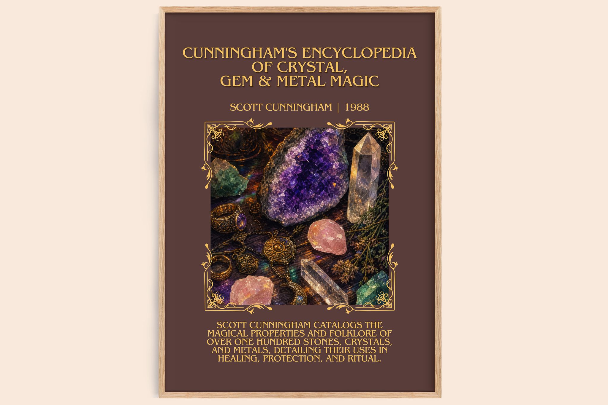 Cunningham's encyclopedia of crystal, gem & metal magic Minimalist Book Poster by Scott Cunningham