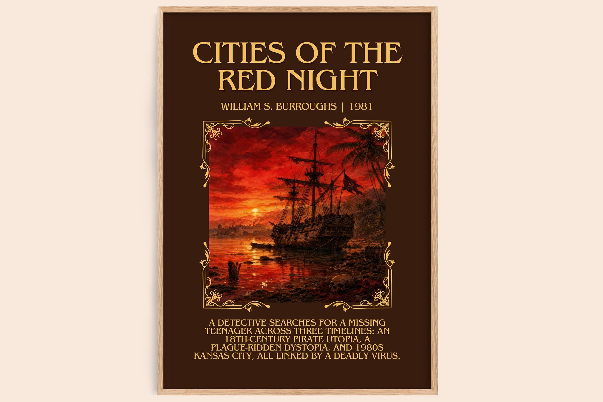Cities of the Red Night Minimalist Book Poster by William S. Burroughs