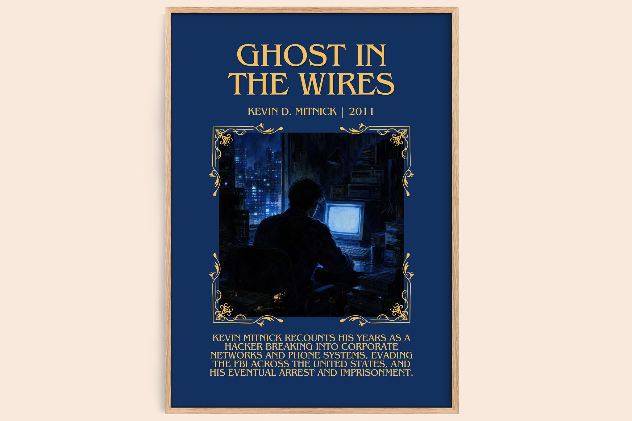 Ghost in the wires Minimalist Book Poster by Kevin D. Mitnick