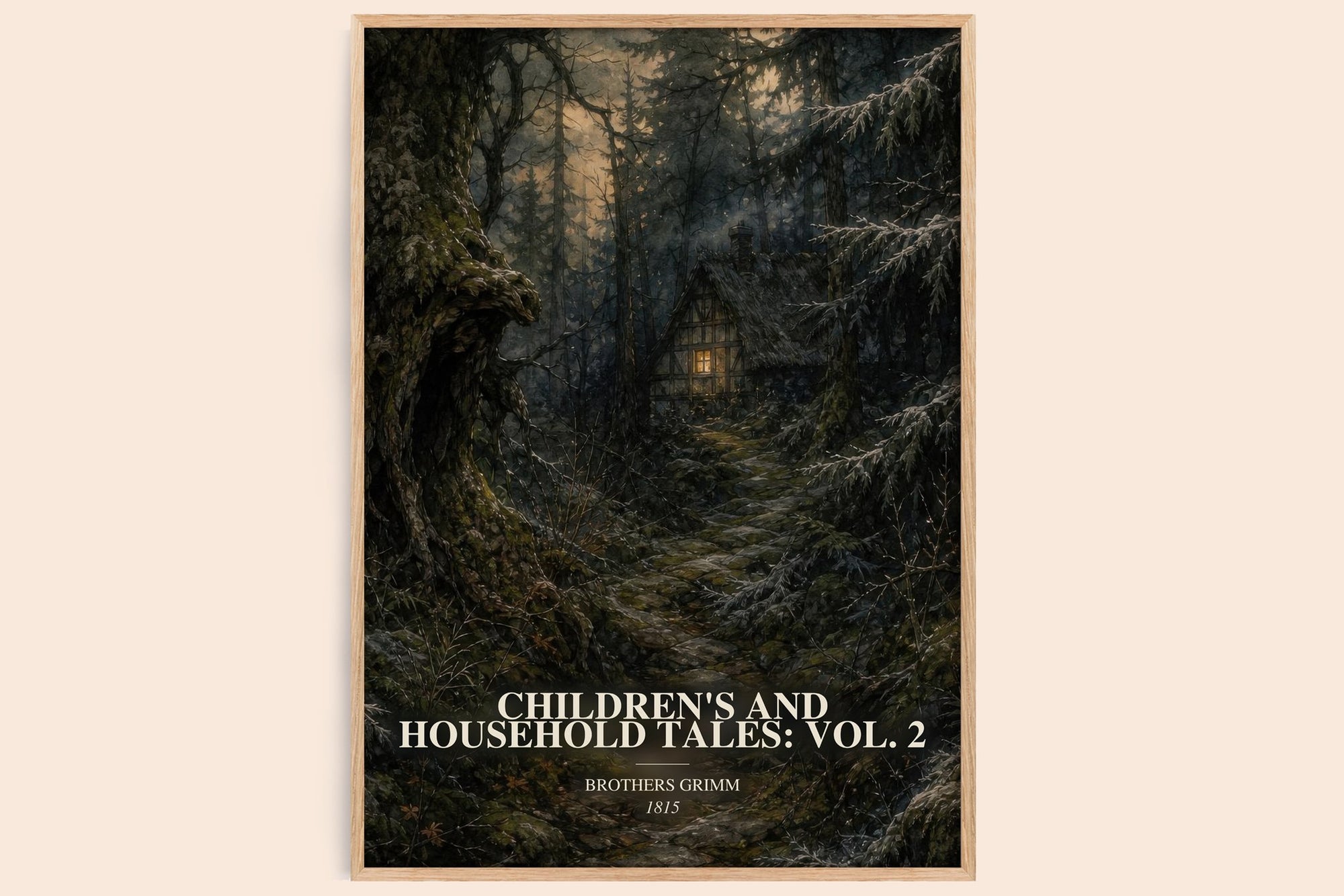 Children'S And Household Tales: Vol. 2 watercolour book poster by Brothers Grimm – framed literary art print