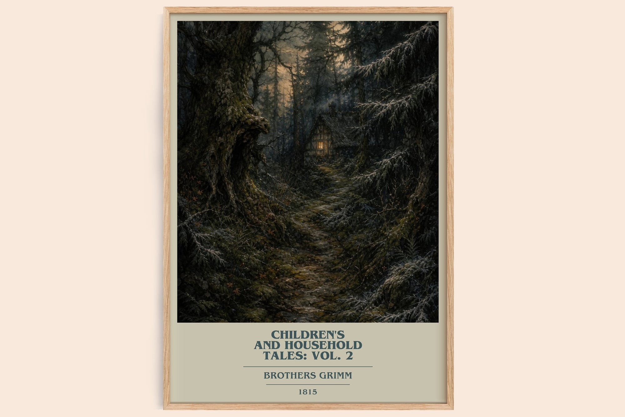 Children'S And Household Tales: Vol. 2 book cover book poster by Brothers Grimm – framed literary art print