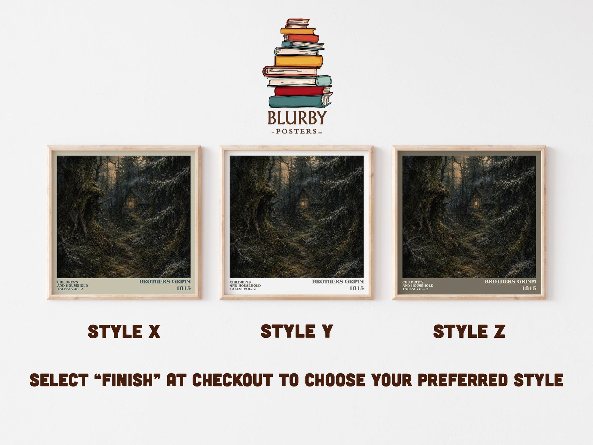 Children'S And Household Tales: Vol. 2 literary print in frame leaning in hallway – childrens wall art