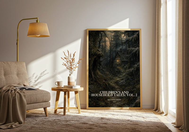Children'S And Household Tales: Vol. 2 watercolour print in frame leaning in hallway – childrens wall art