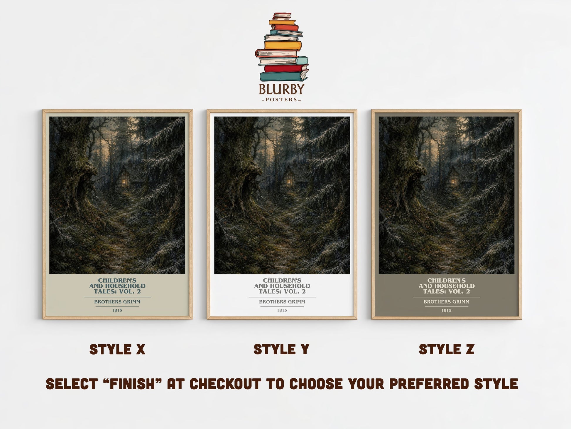 Children'S And Household Tales: Vol. 2 book cover print in frame leaning in hallway – childrens wall art