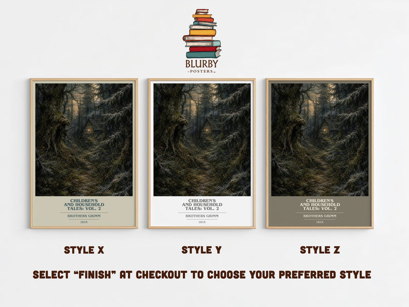 Children'S And Household Tales: Vol. 2 book cover print in frame leaning in hallway – childrens wall art