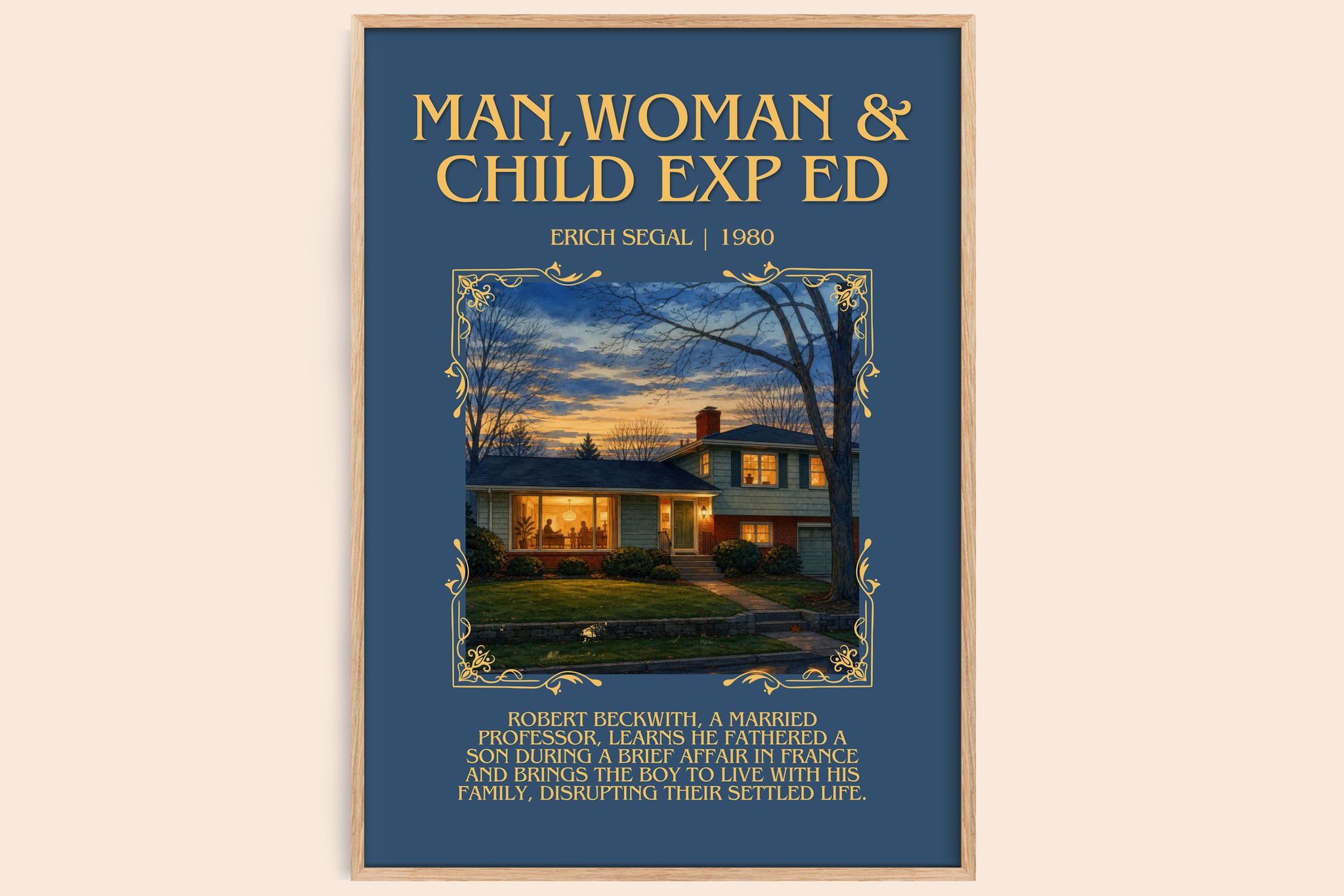 Man,woman & Child Exp Ed Minimalist Book Poster by Erich Segal
