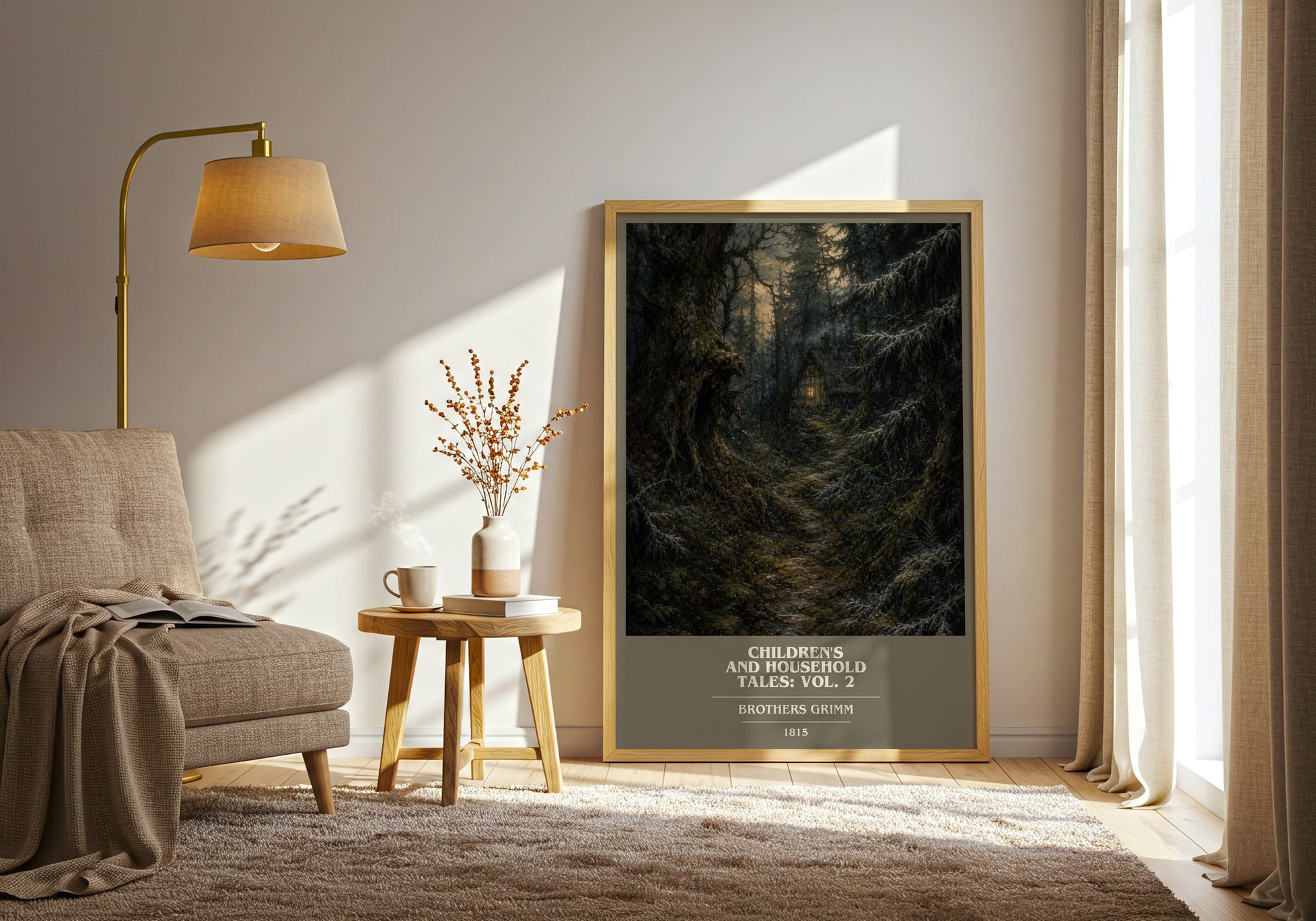 Children'S And Household Tales: Vol. 2 book cover print on bookshelf – Brothers Grimm fan gift