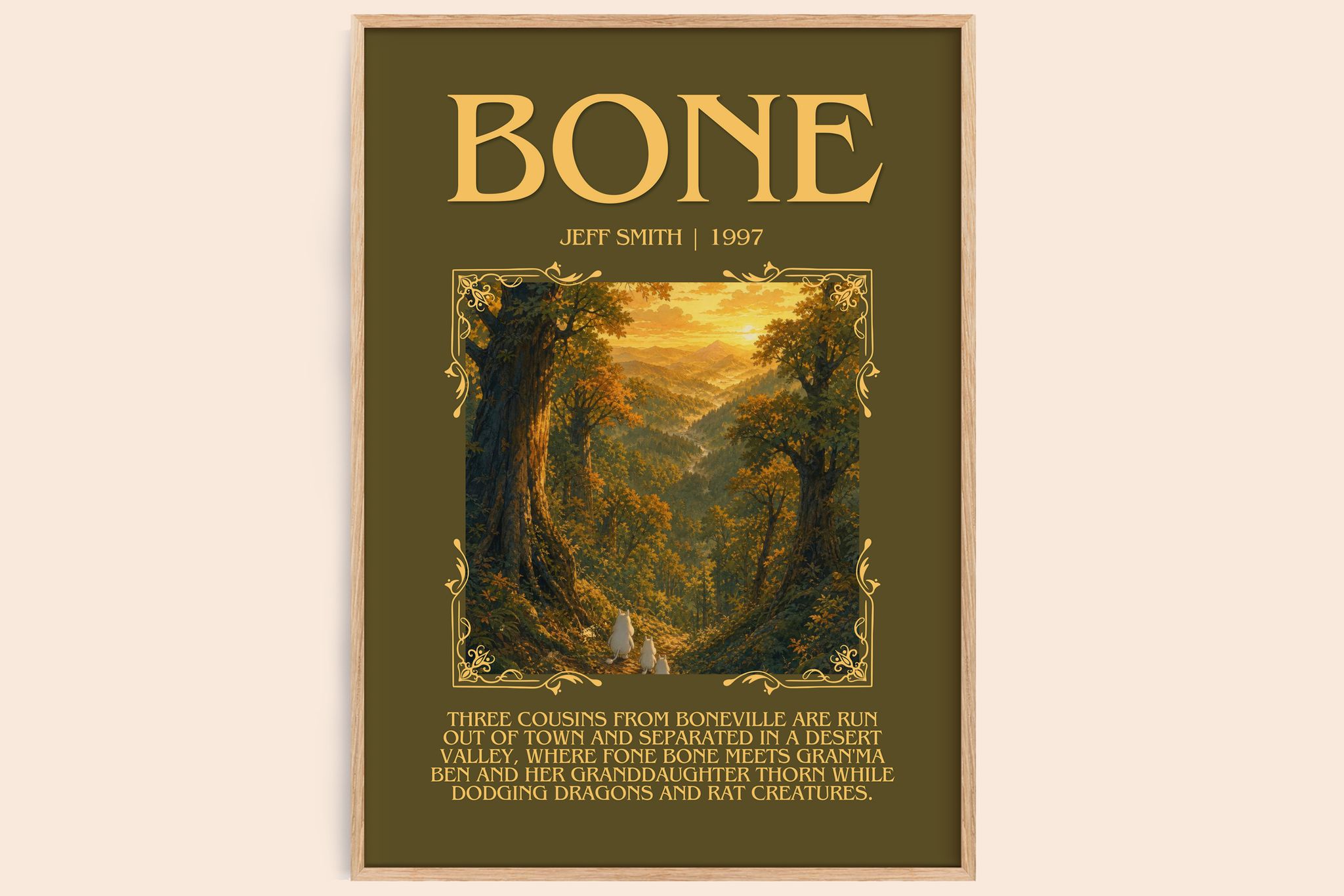 Bone Minimalist Book Poster by Jeff Smith