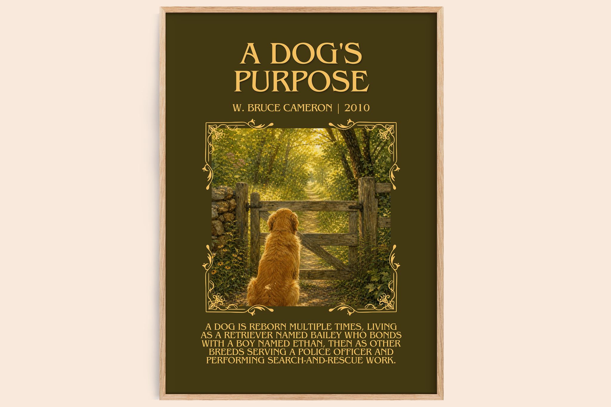A Dog's Purpose Minimalist Book Poster by W. Bruce Cameron