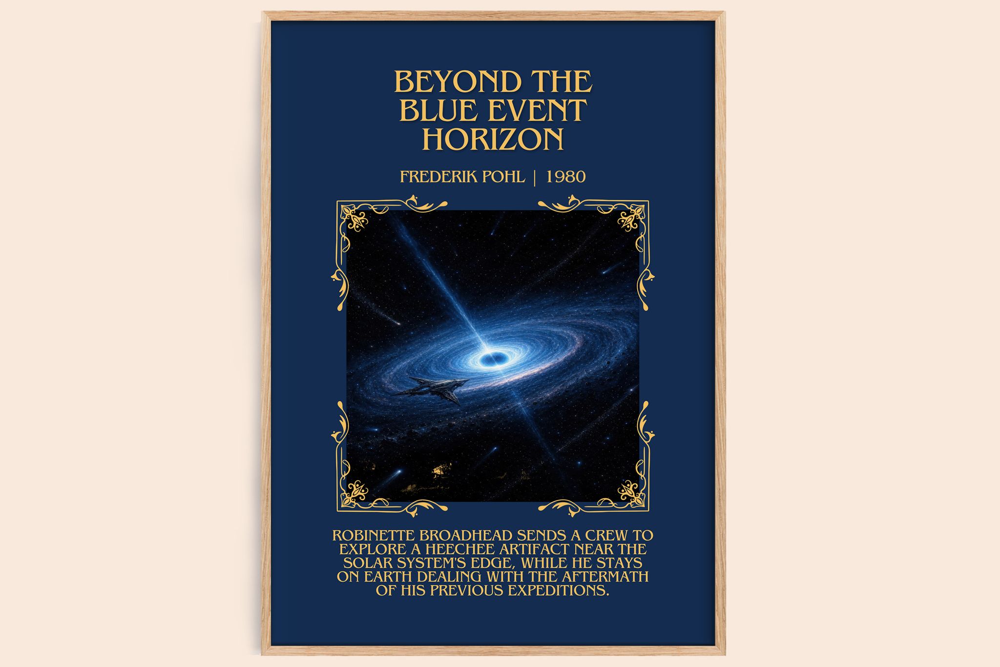 Beyond the Blue Event Horizon Minimalist Book Poster by Frederik Pohl