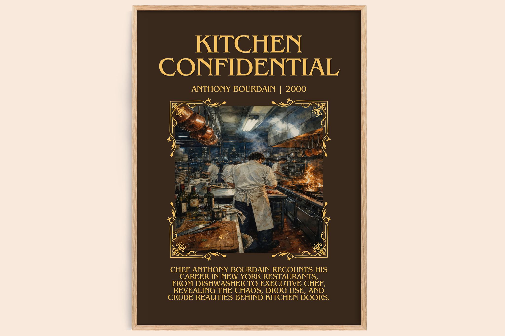 Kitchen Confidential Minimalist Book Poster by Anthony Bourdain
