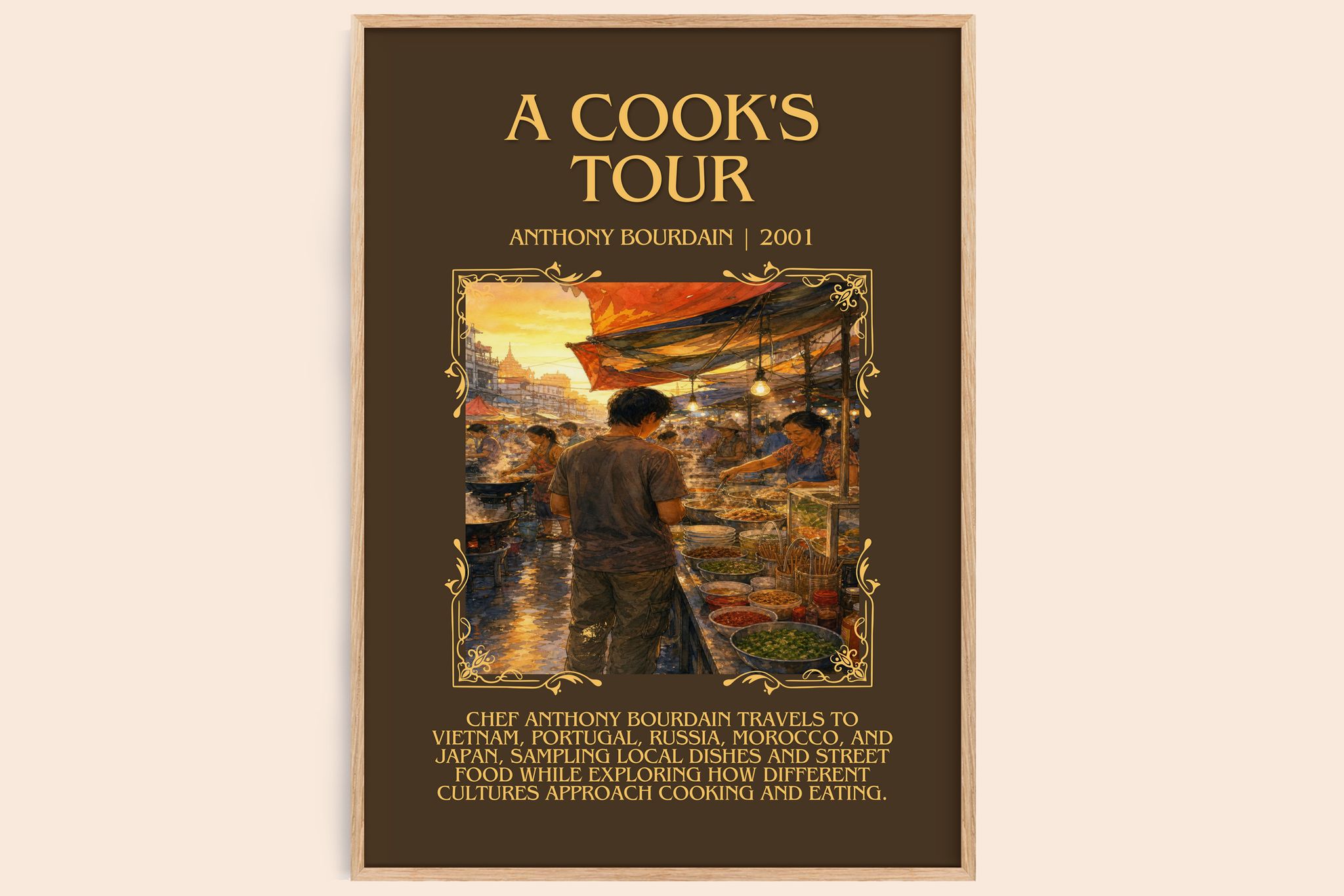 A Cook's Tour Minimalist Book Poster by Anthony Bourdain
