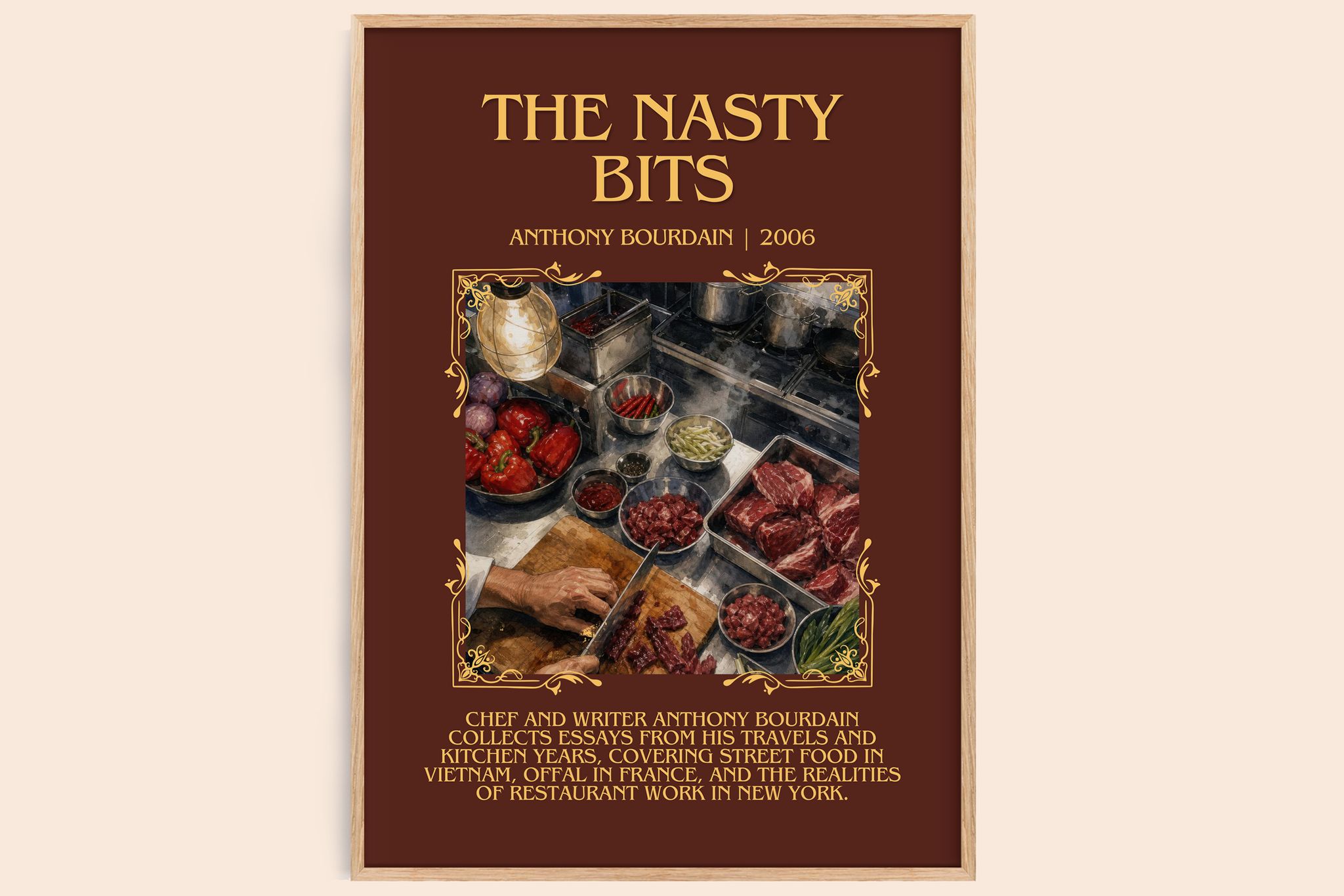 The Nasty Bits Minimalist Book Poster by Anthony Bourdain