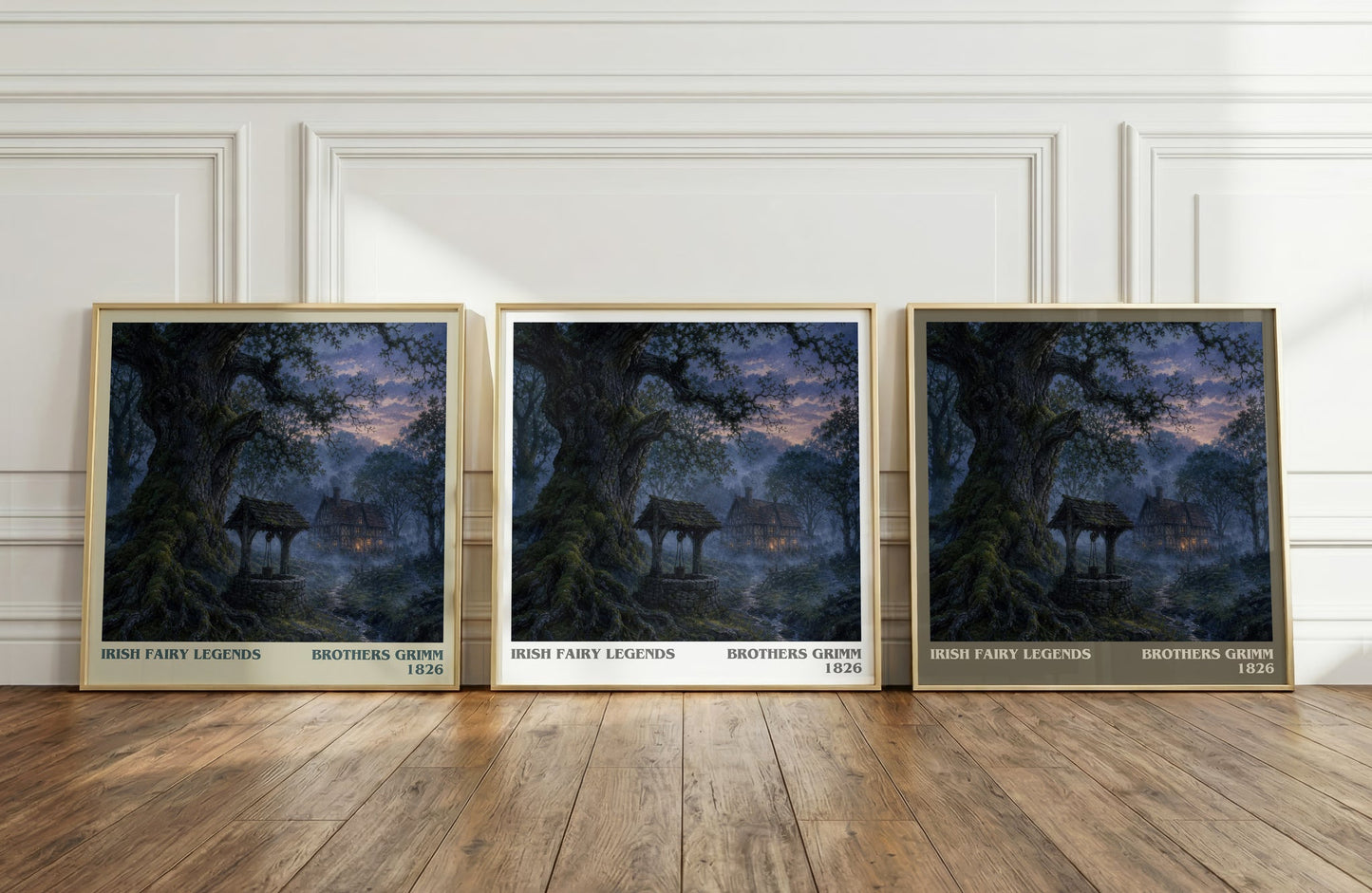 Irish Fairy Legends literary art print colour and style options – Brothers Grimm book art