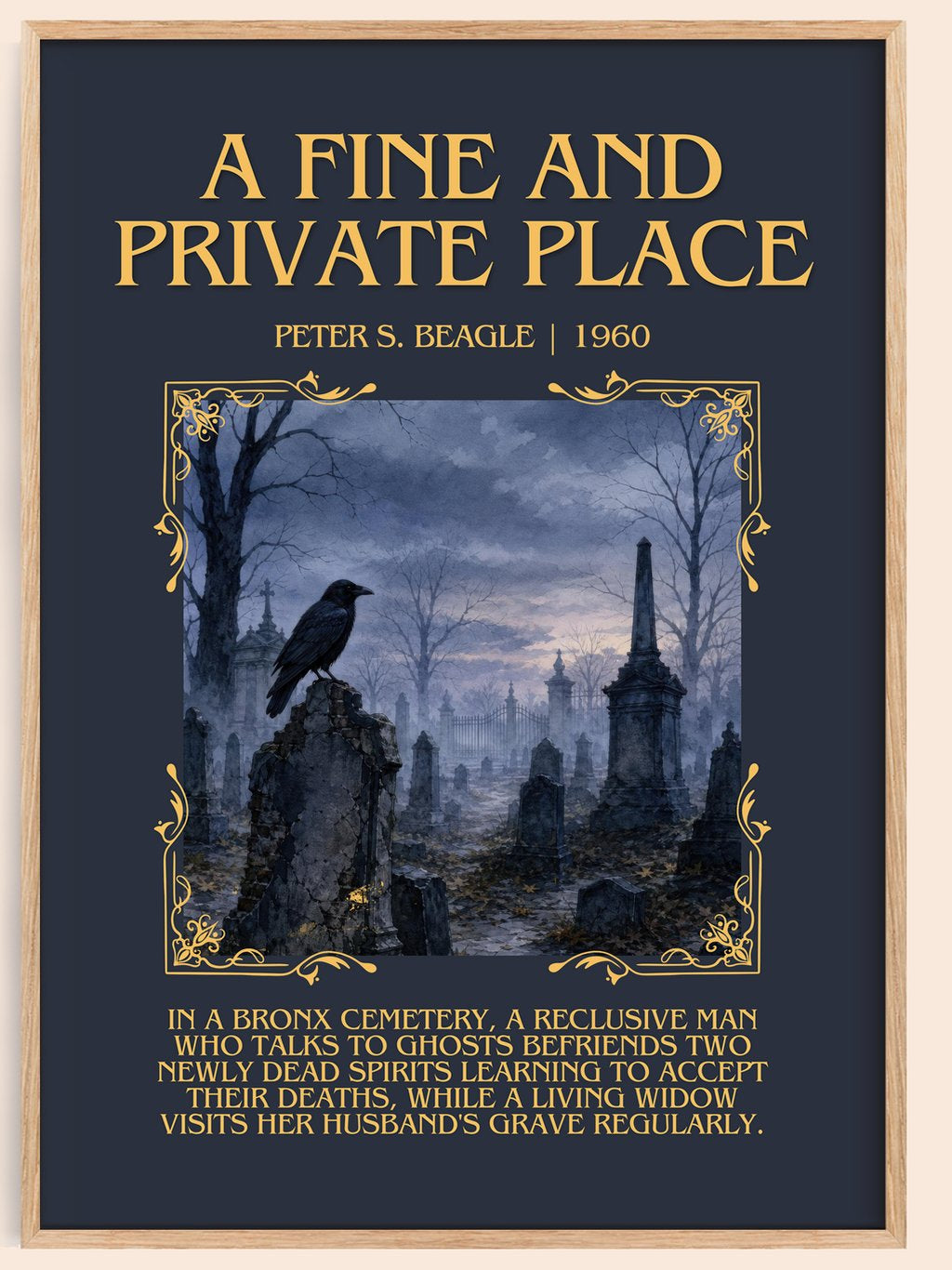 A Fine and Private Place Minimalist Book Poster by Peter S. Beagle – book poster
