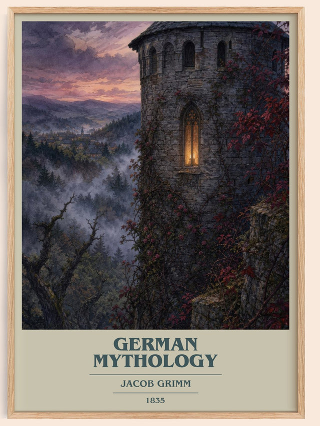 German Mythology Book Cover Poster by Jacob Grimm