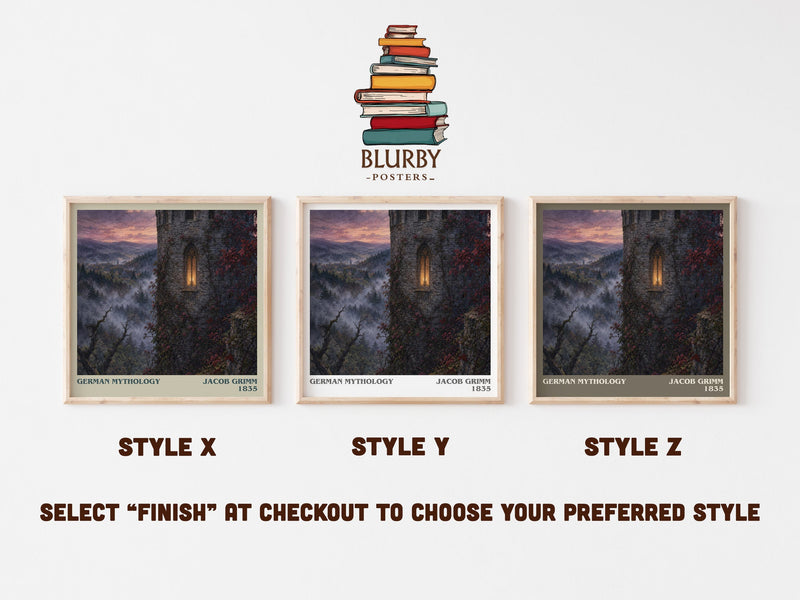 German Mythology literary print in frame leaning in hallway – childrens wall art