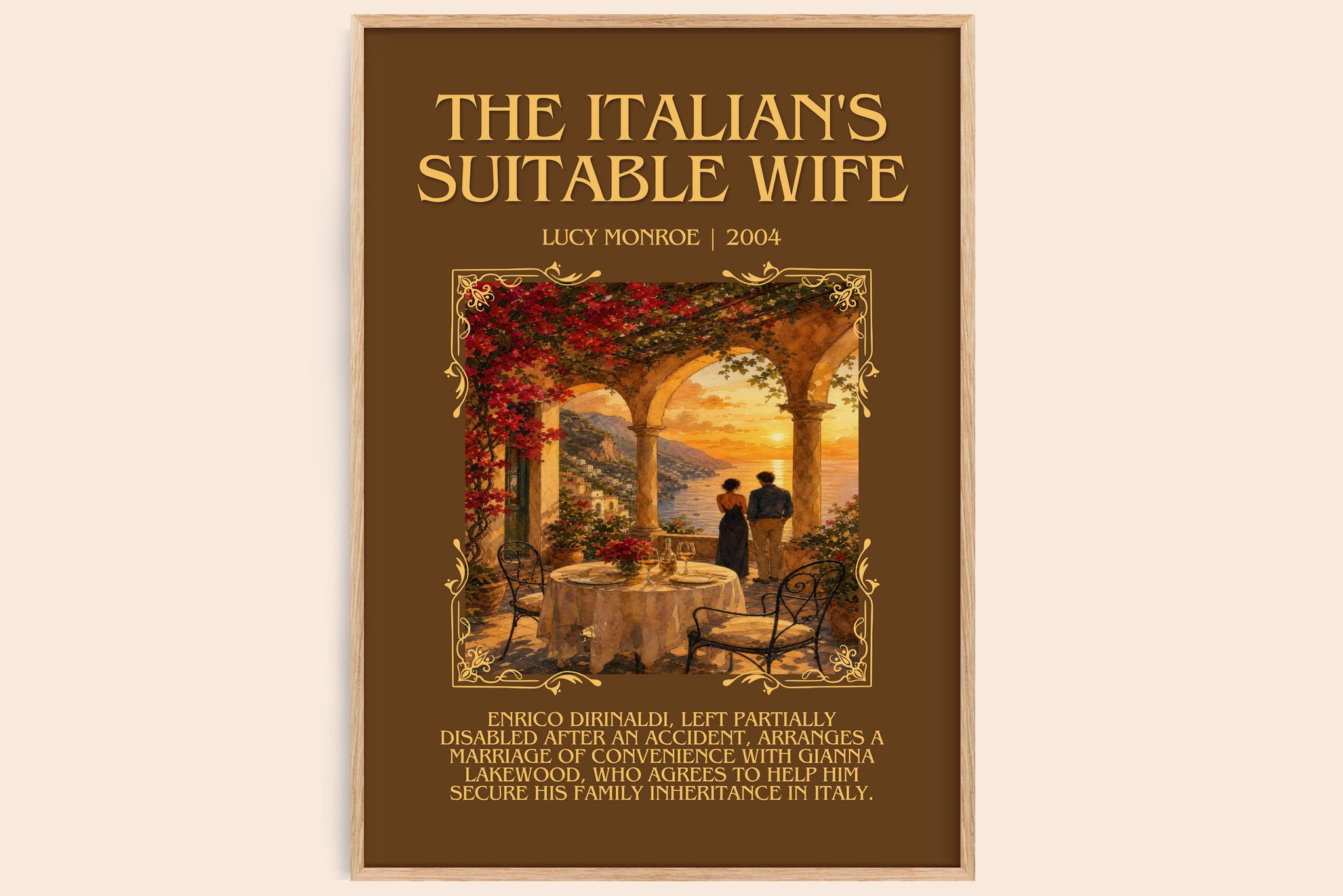 The Italian's Suitable Wife Minimalist Book Poster by Lucy Monroe