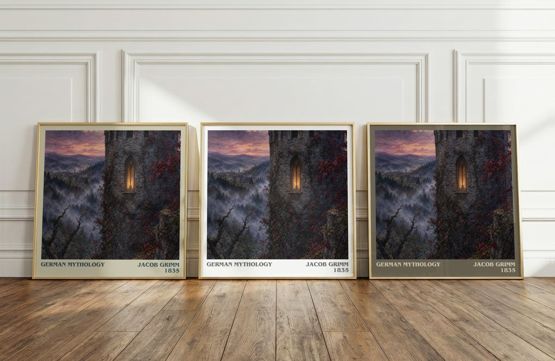 German Mythology literary art print colour and style options – Jacob Grimm book art