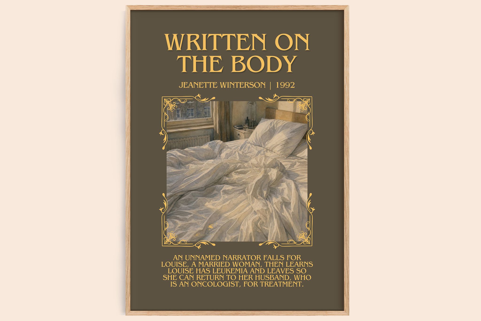Written on the Body Minimalist Book Poster by Jeanette Winterson