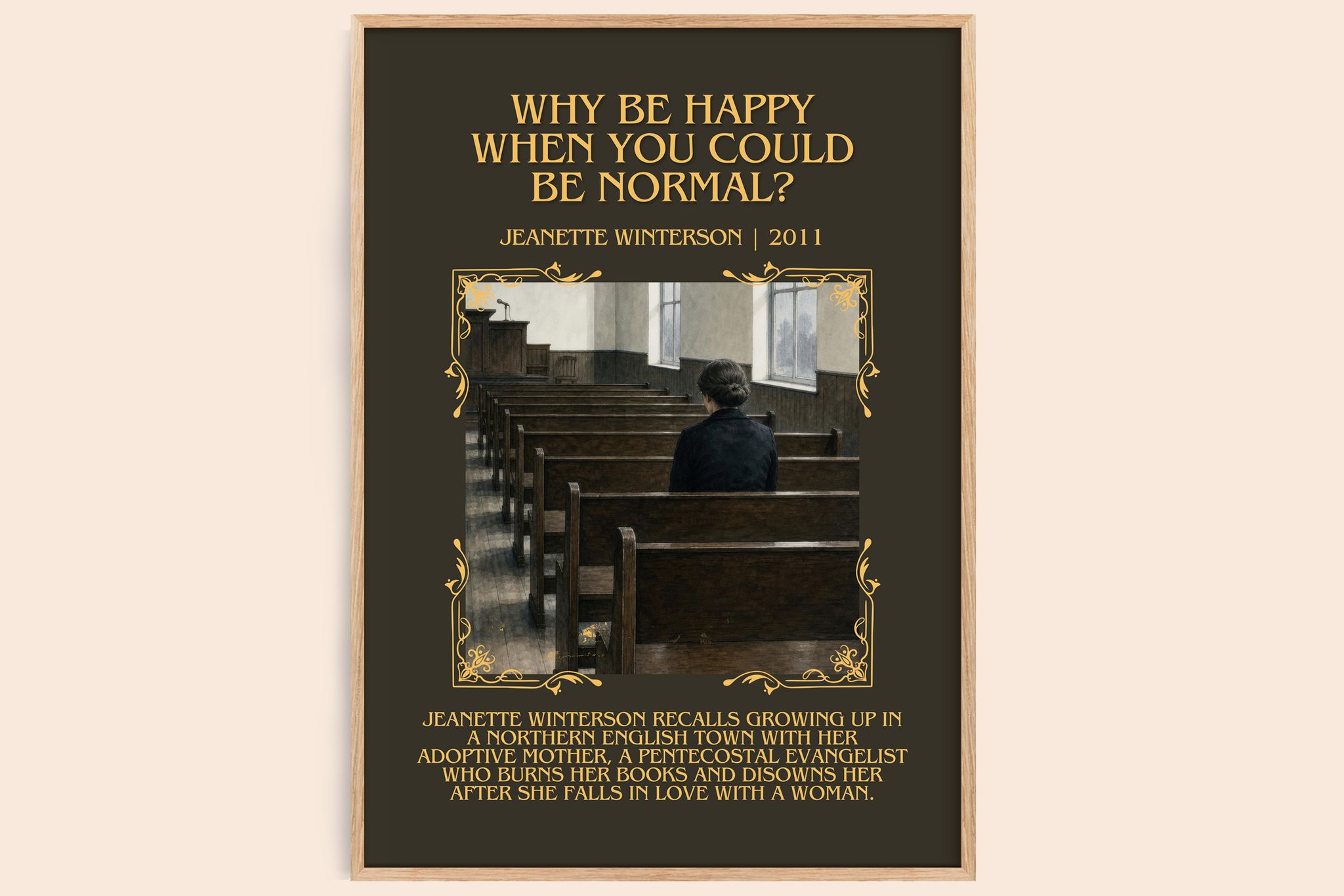 Why Be Happy When You Could Be Normal? Minimalist Book Poster by Jeanette Winterson