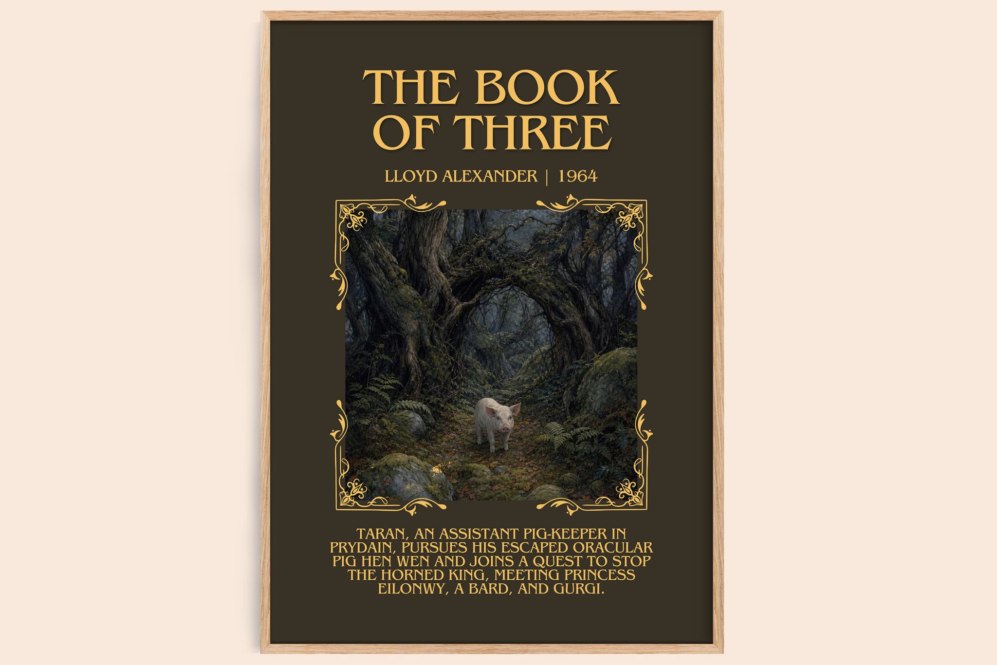 The Book Of Three Minimalist Book Poster by Lloyd Alexander