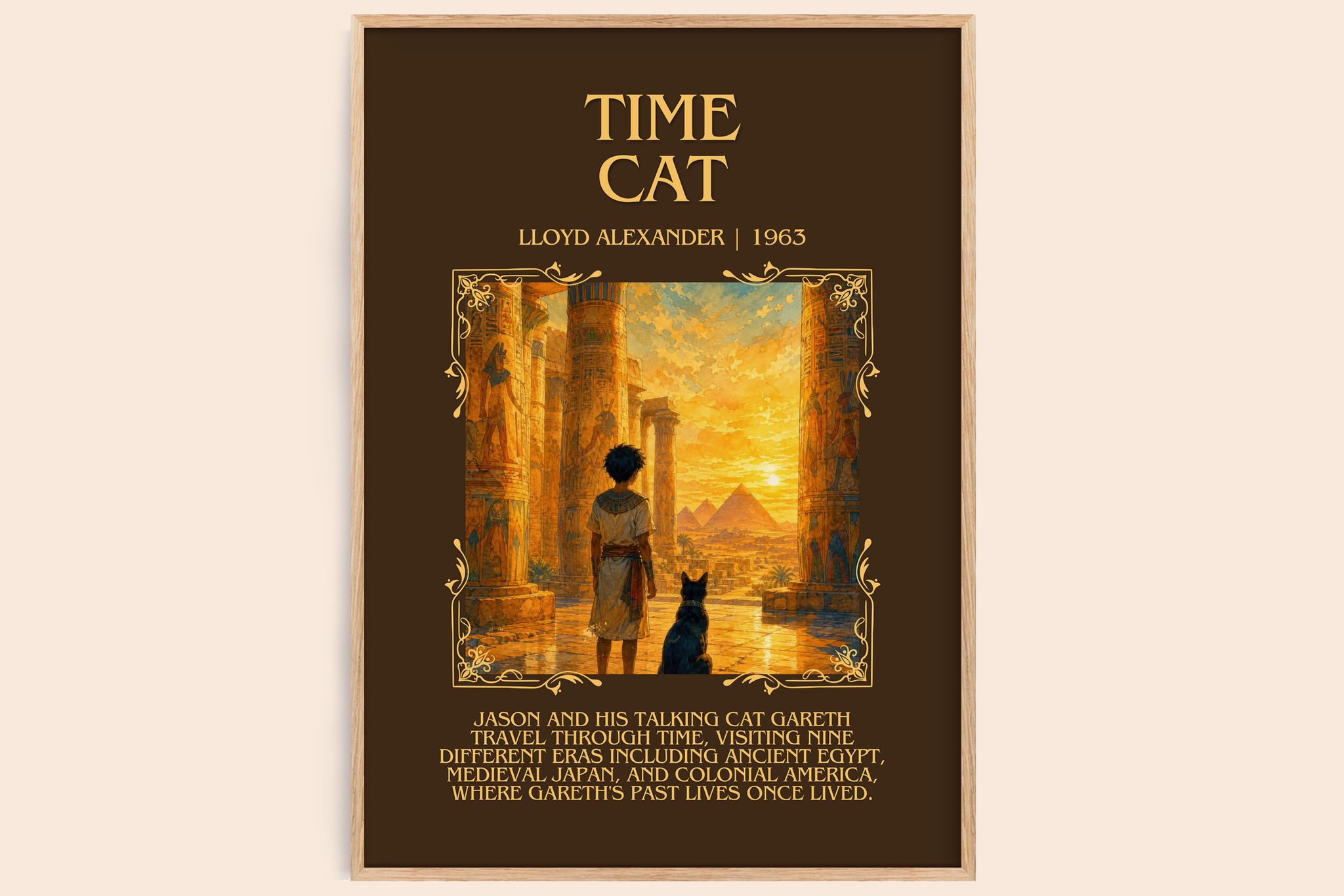 Time Cat Minimalist Book Poster by Lloyd Alexander