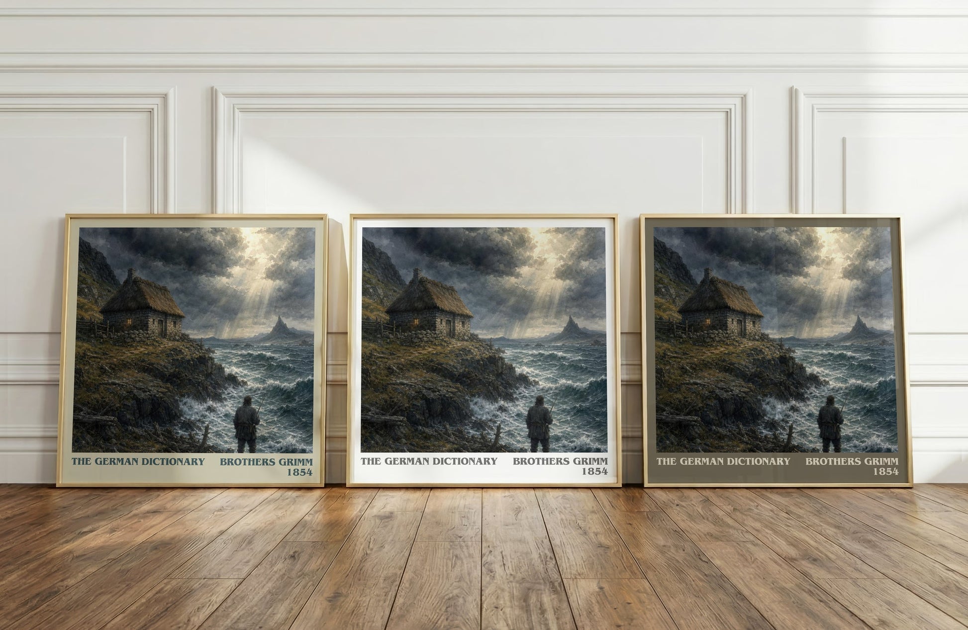 The German Dictionary literary art print colour and style options – Brothers Grimm book art