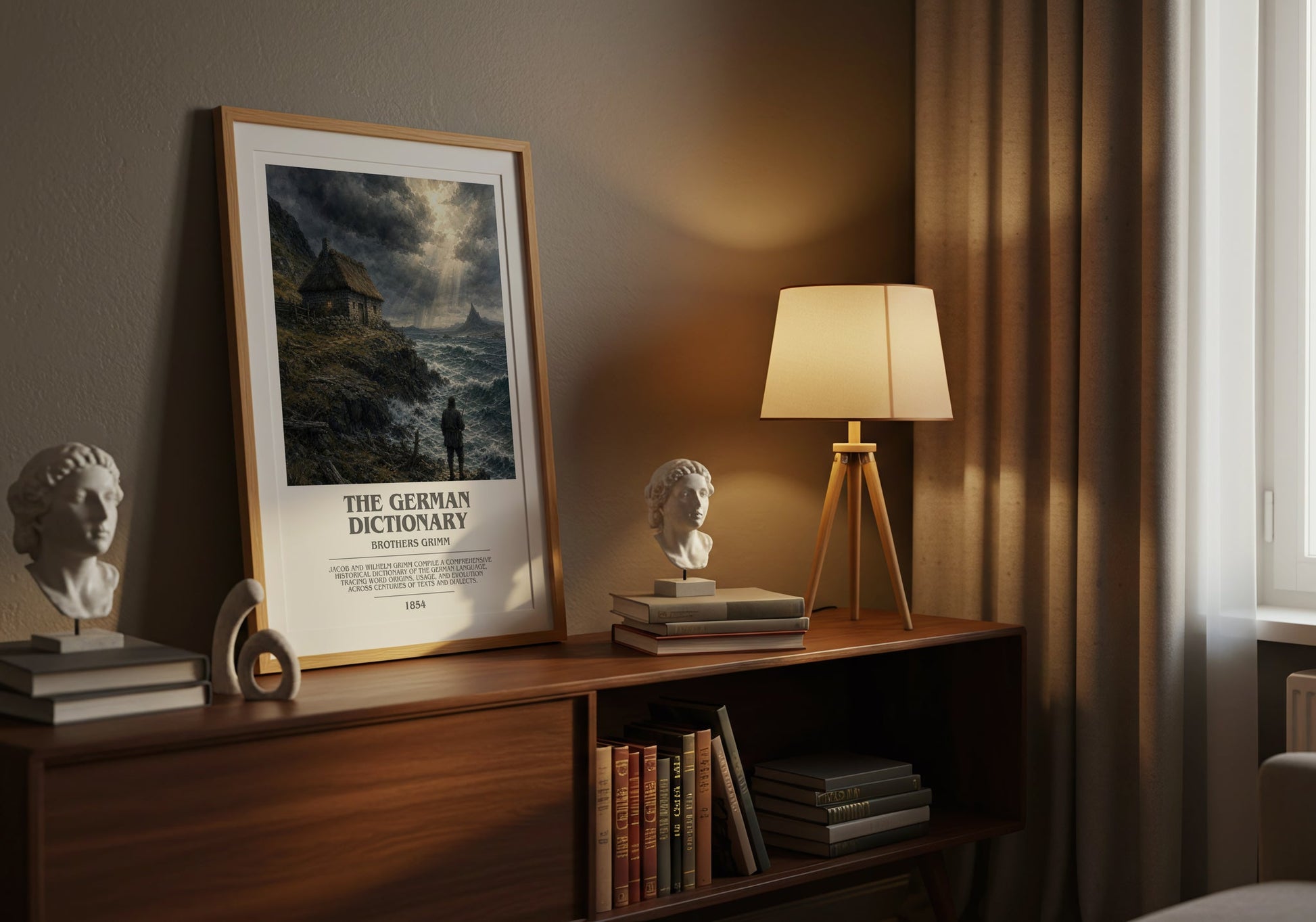 The German Dictionary bookish book poster framed on wall – non fiction wall art