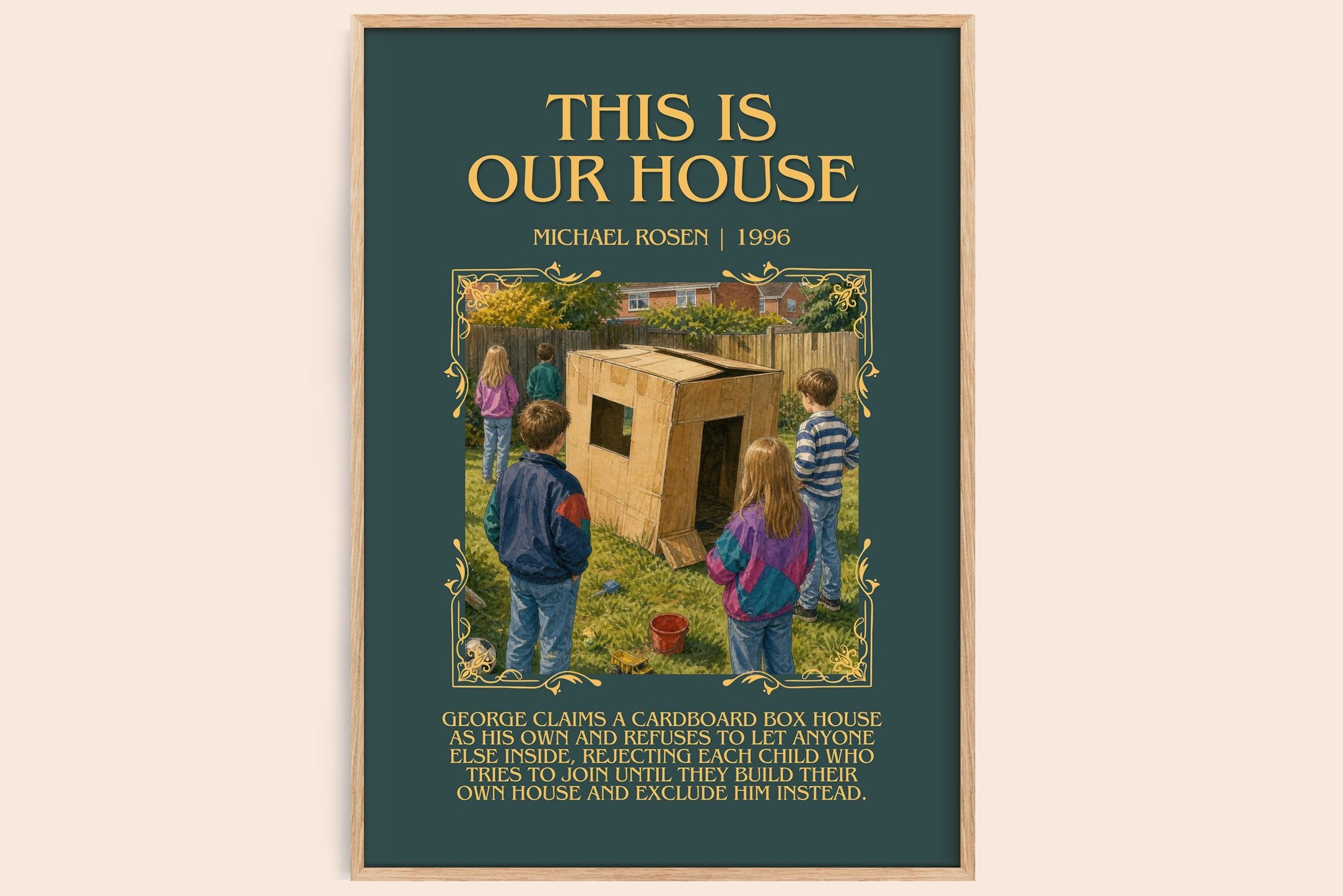 This is our house Minimalist Book Poster by Michael Rosen