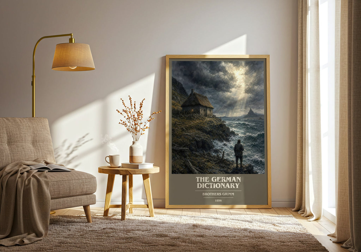 The German Dictionary book cover print on bookshelf – Brothers Grimm fan gift