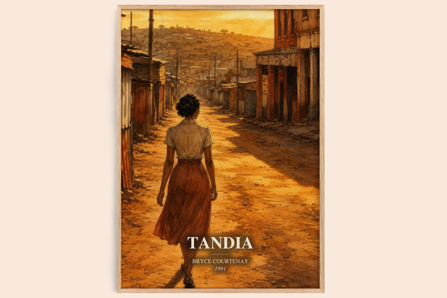 Tandia bookish book poster by Bryce Courtenay – framed literary art print