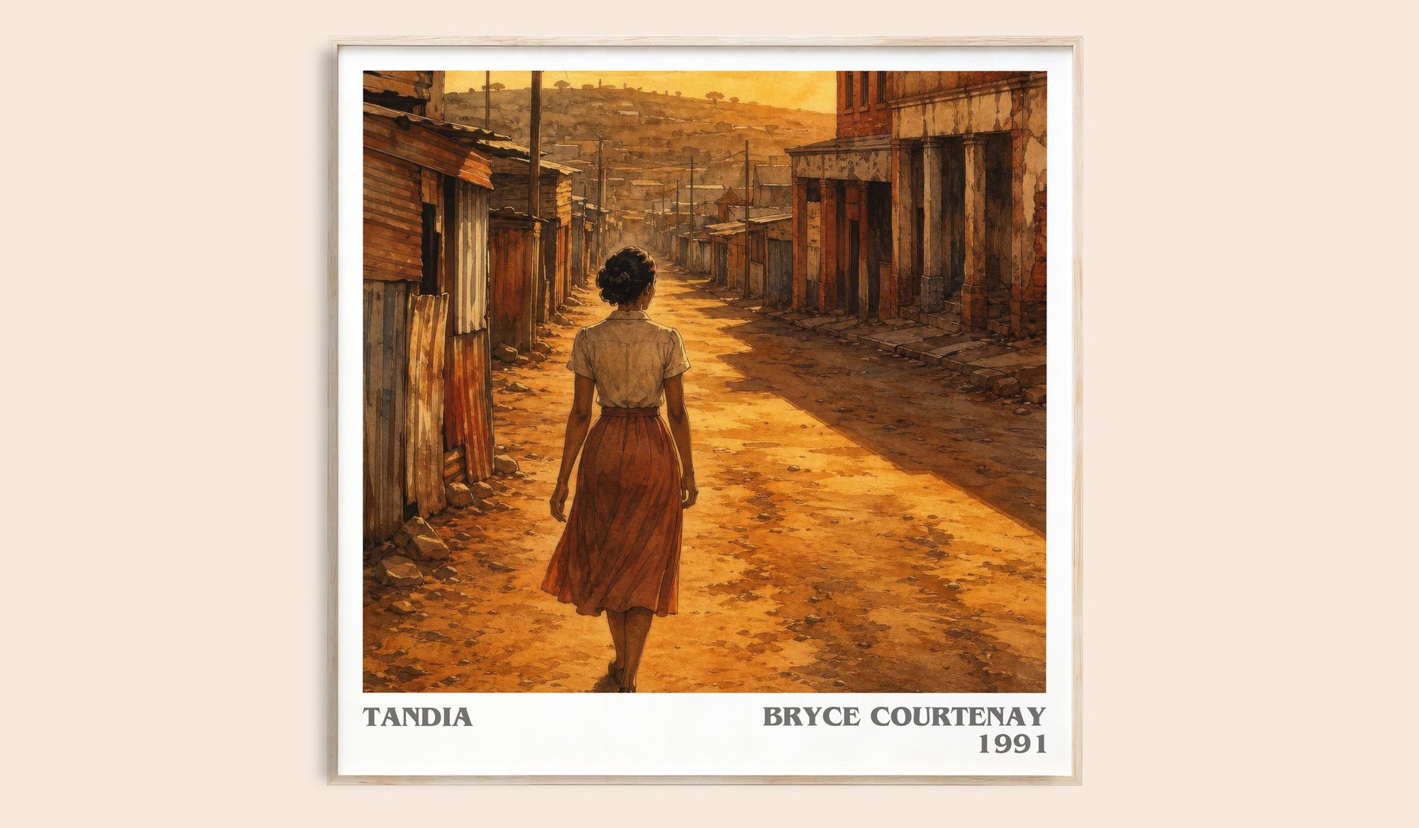 Tandia literary book poster by Bryce Courtenay – framed literary art print