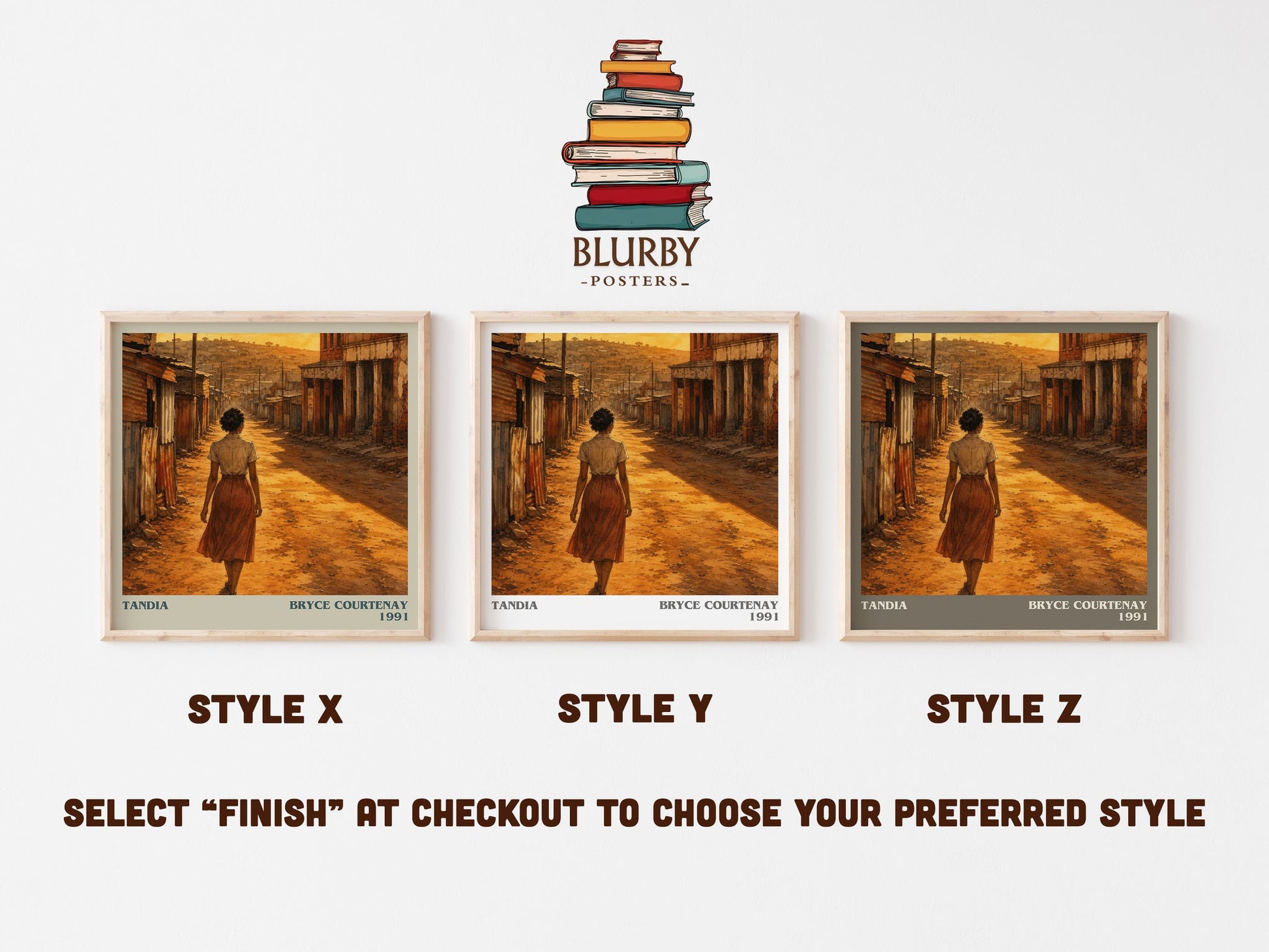 Tandia literary print in frame leaning in hallway – historical fiction wall art