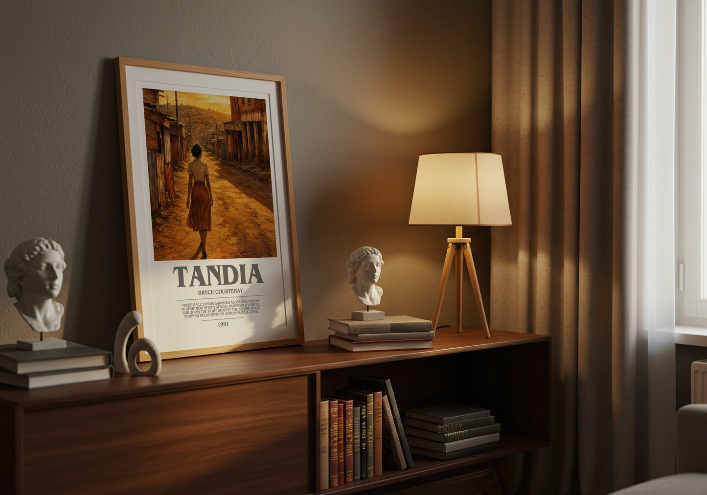 Tandia bookish book poster framed on wall – historical fiction wall art