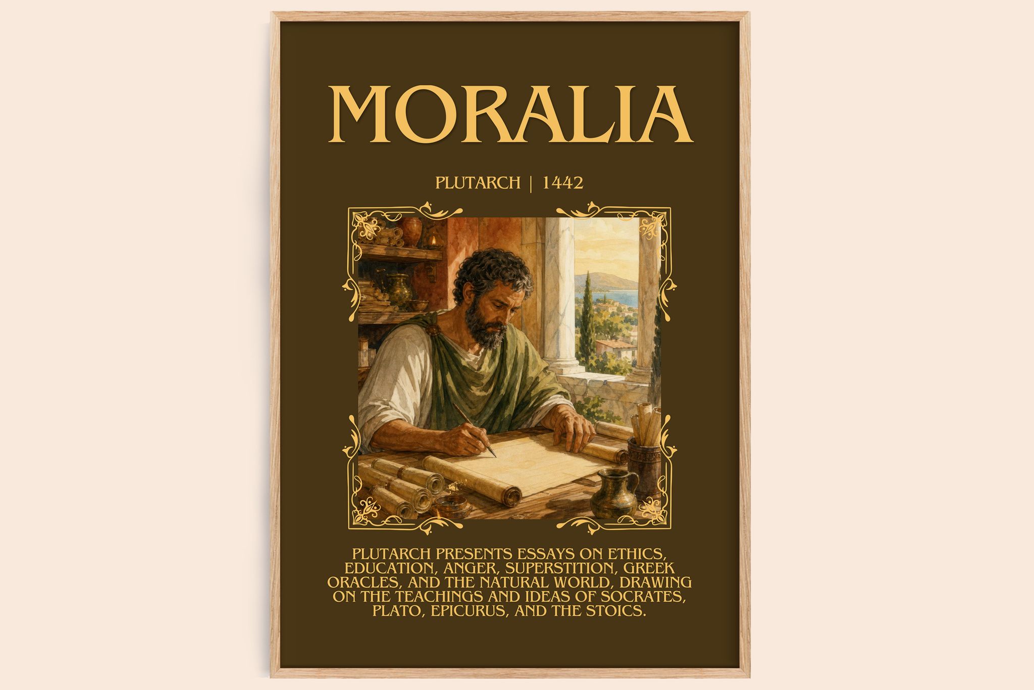 Moralia Minimalist Book Poster by Plutarch